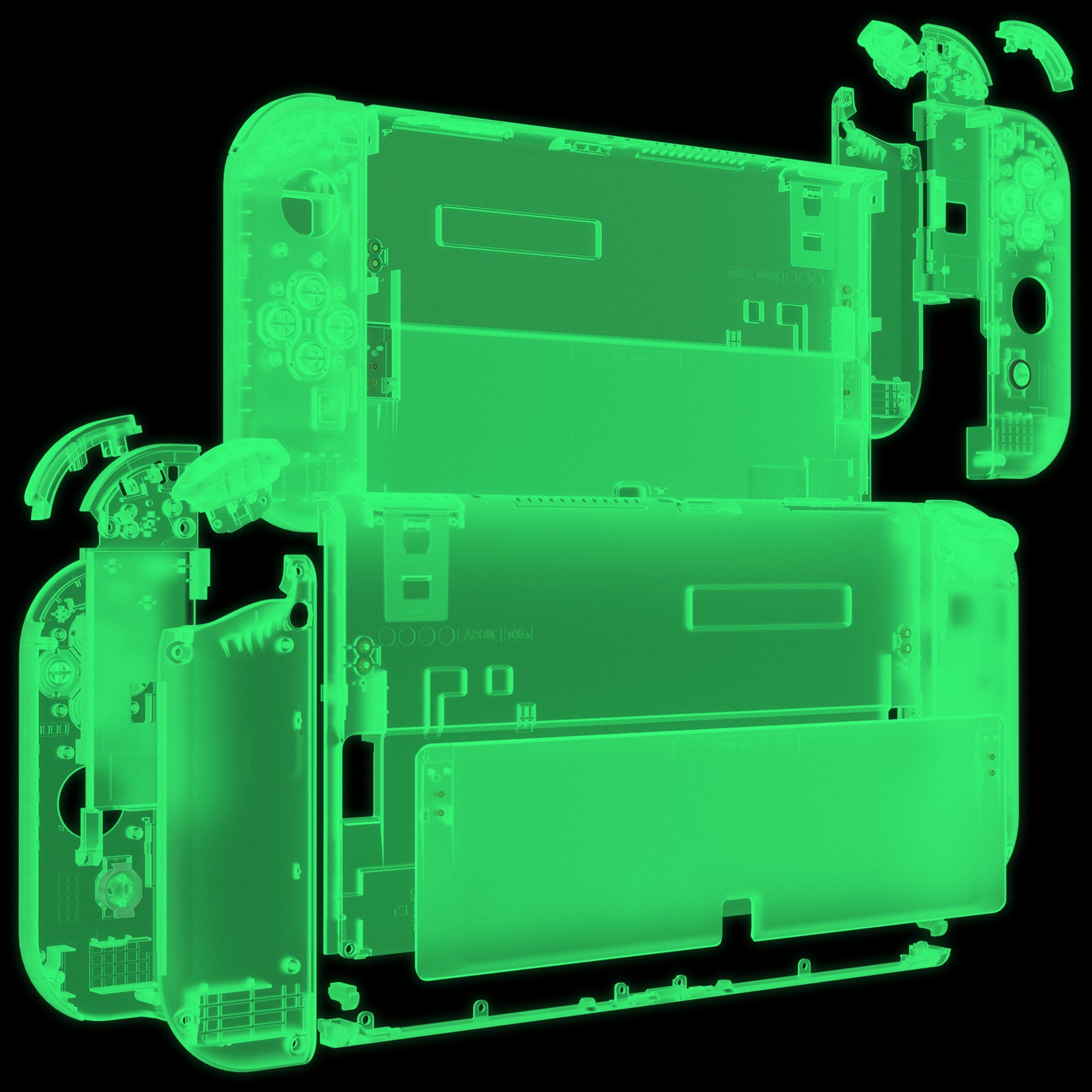 eXtremeRate Glow in Dark - Green Custom Full Set Shell for