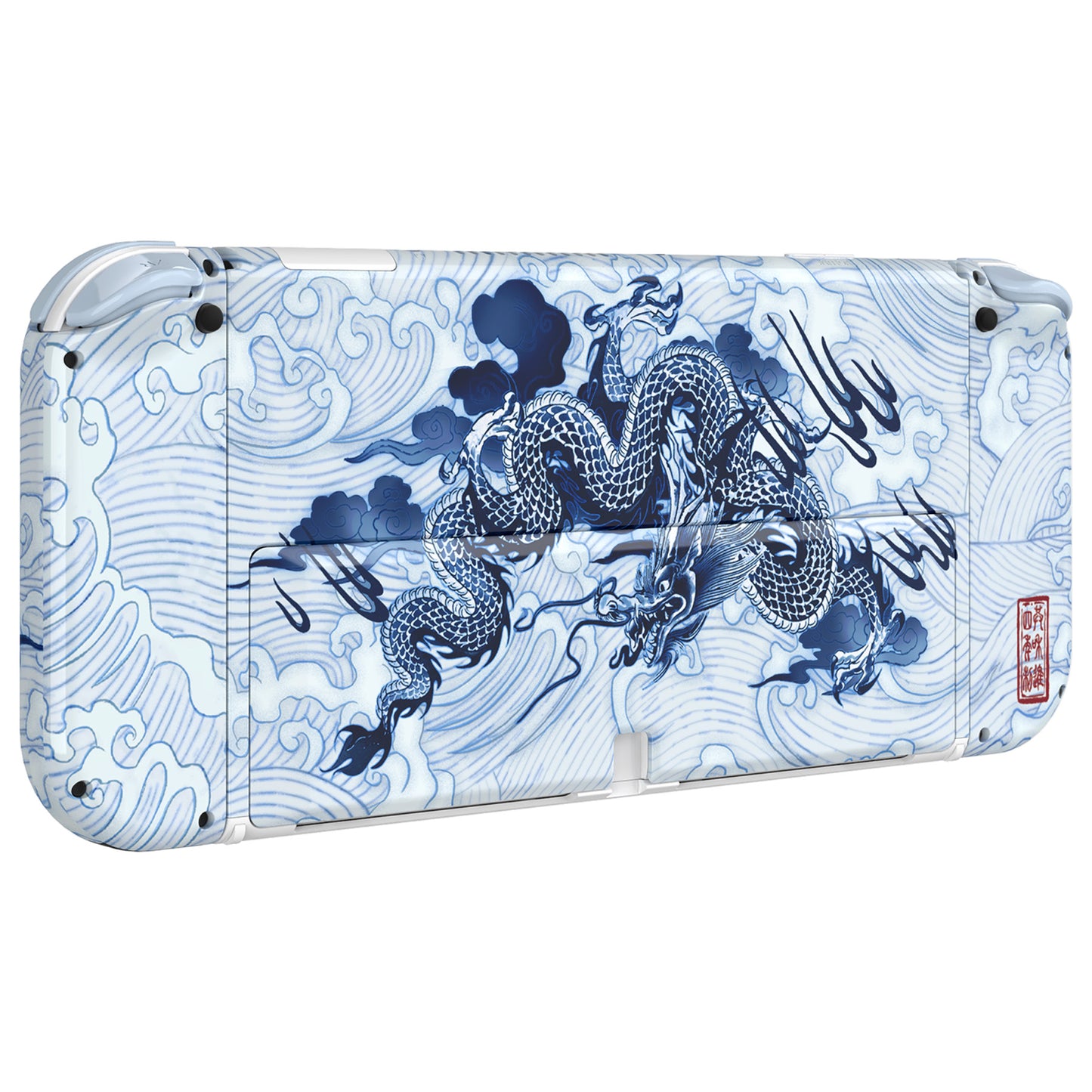 eXtremeRate Custom Replacement Full Set Shell with Buttons for Nintendo Switch OLED - Porcelain Dragon