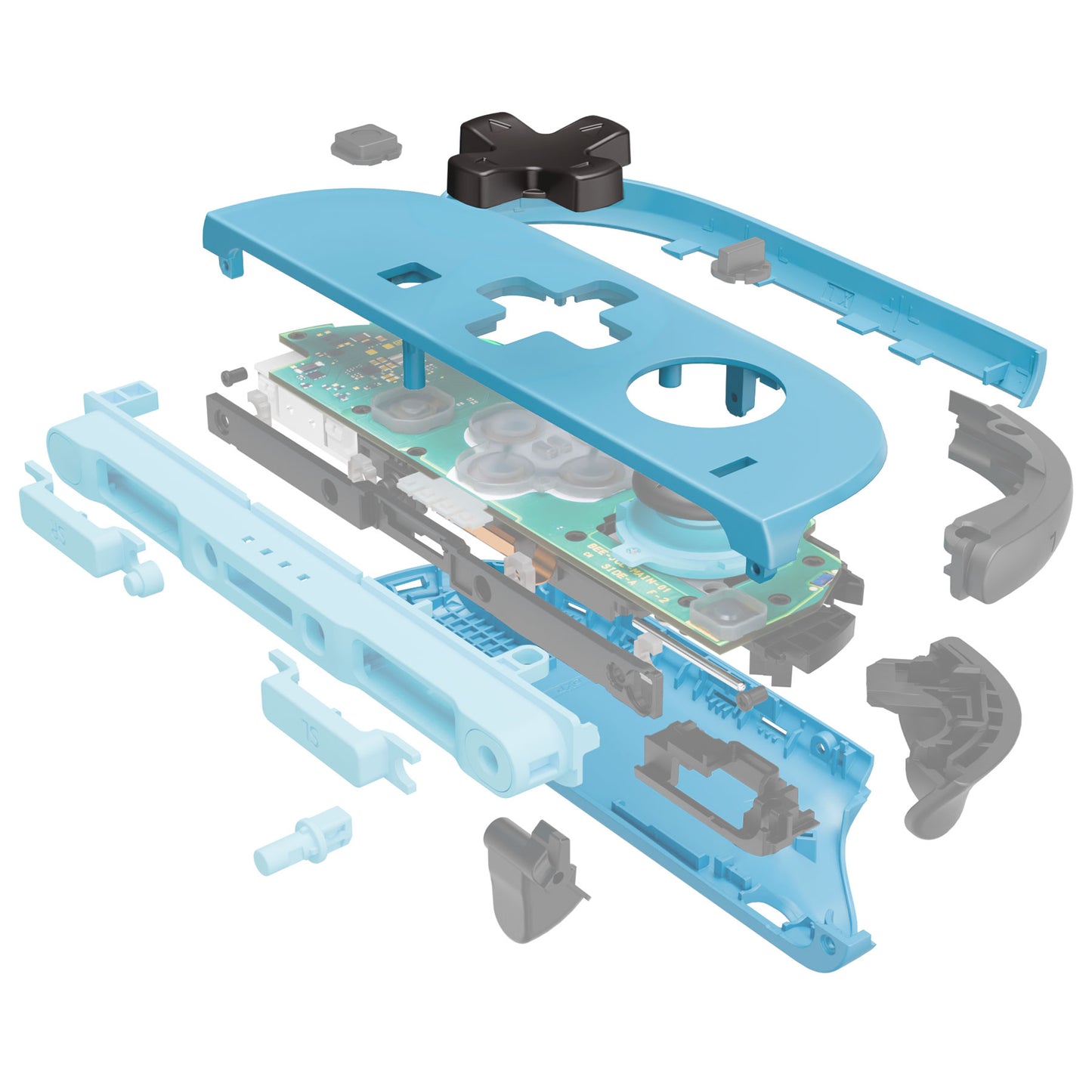 eXtremeRate D-Pad Version Replacement Full Set Shell Case with Buttons for Joycon 2 of Nintendo Switch 2 - Essence Version - Blue & Orange