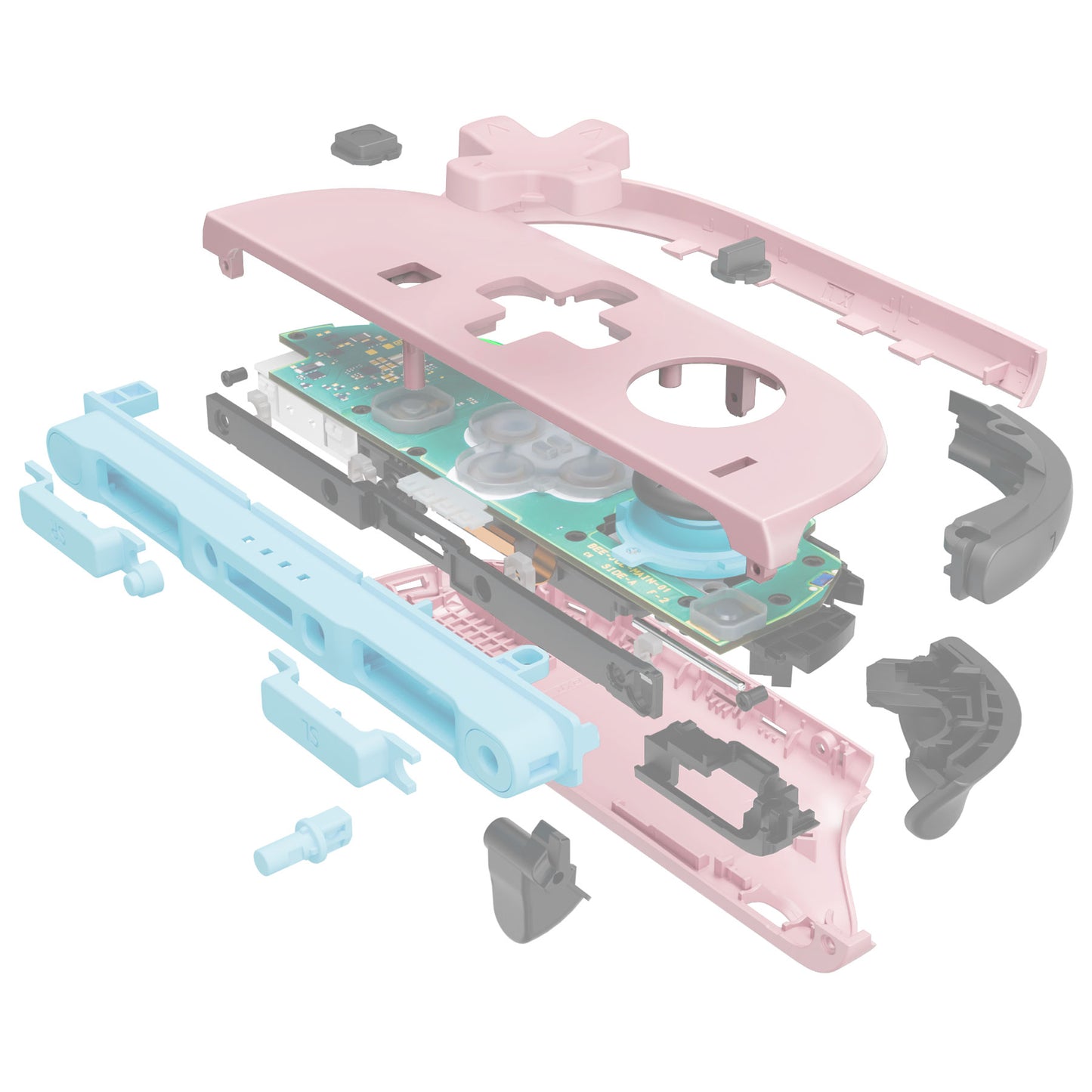 eXtremeRate D-Pad Version Replacement Full Set Shell Case with Buttons for Joycon 2 of Nintendo Switch 2 - Essence Version - Cherry Blossoms Pink