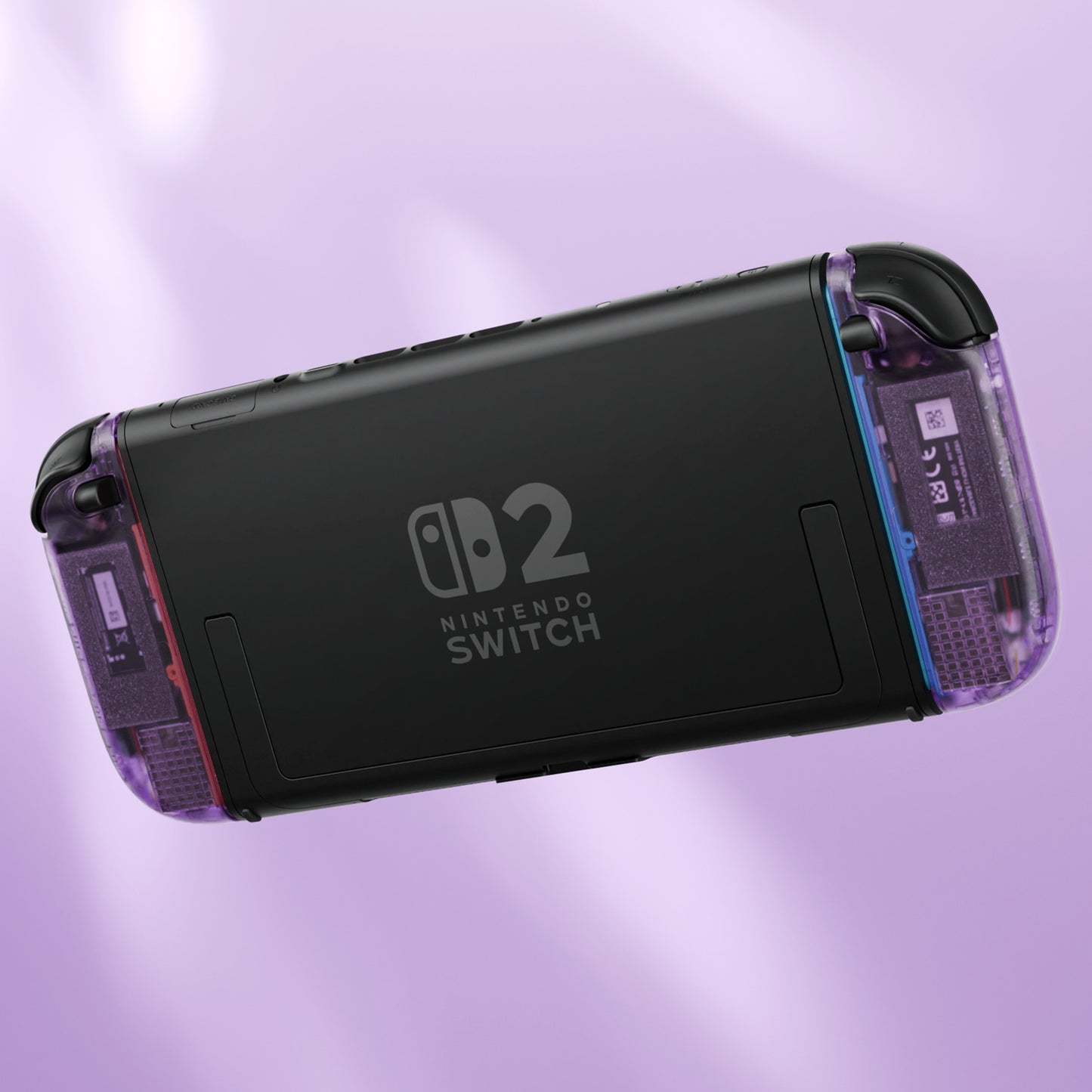 eXtremeRate D-Pad Version Replacement Full Set Shell Case with Buttons for Joycon 2 of Nintendo Switch 2 - Essence Version - Clear Atomic Purple