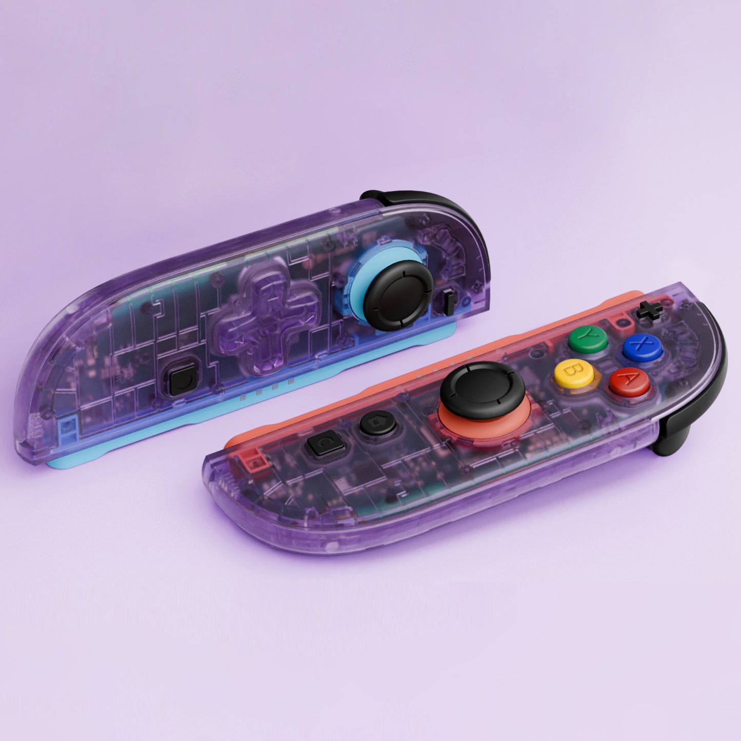eXtremeRate D-Pad Version Replacement Full Set Shell Case with Buttons for Joycon 2 of Nintendo Switch 2 - Essence Version - Clear Atomic Purple