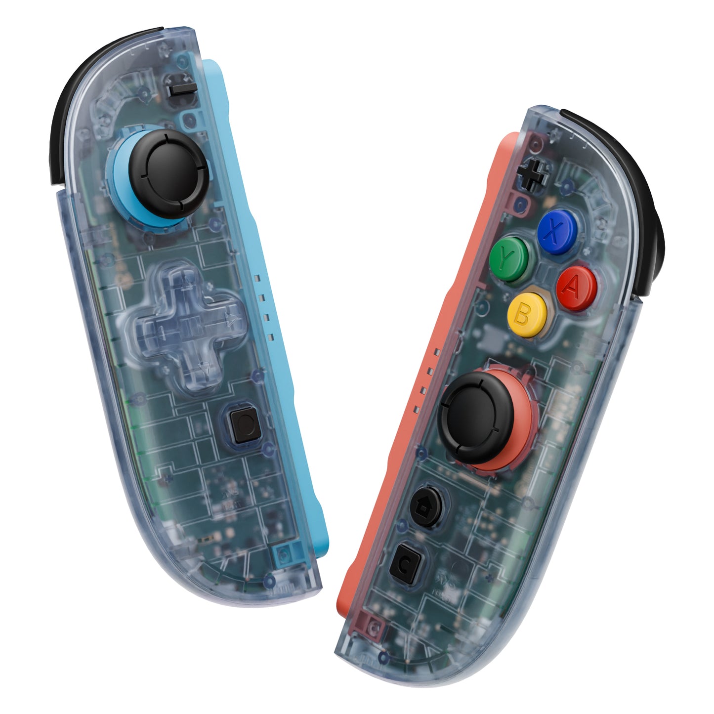 eXtremeRate D-Pad Version Replacement Full Set Shell Case with Buttons for Joycon 2 of Nintendo Switch 2 - Essence Version - Clear Glacier Blue