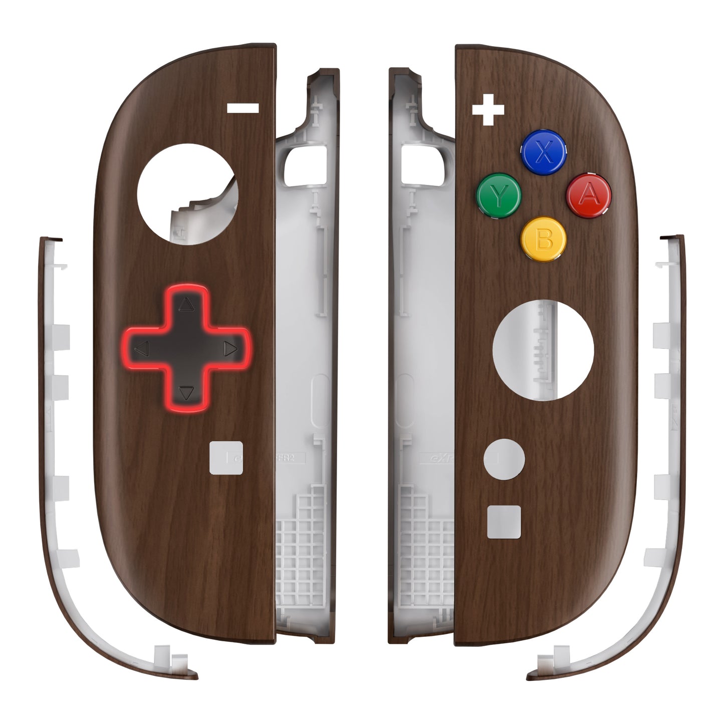 eXtremeRate D-Pad Version Replacement Full Set Shell Case with Buttons for Joycon 2 of Nintendo Switch 2 - Essence Version - Wood Grain
