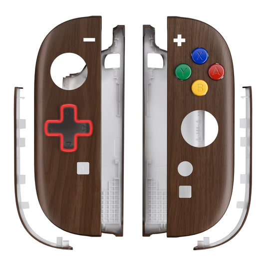 eXtremeRate D-Pad Version Replacement Full Set Shell Case with Buttons for Joycon 2 of Nintendo Switch 2 - Essence Version - Wood Grain
