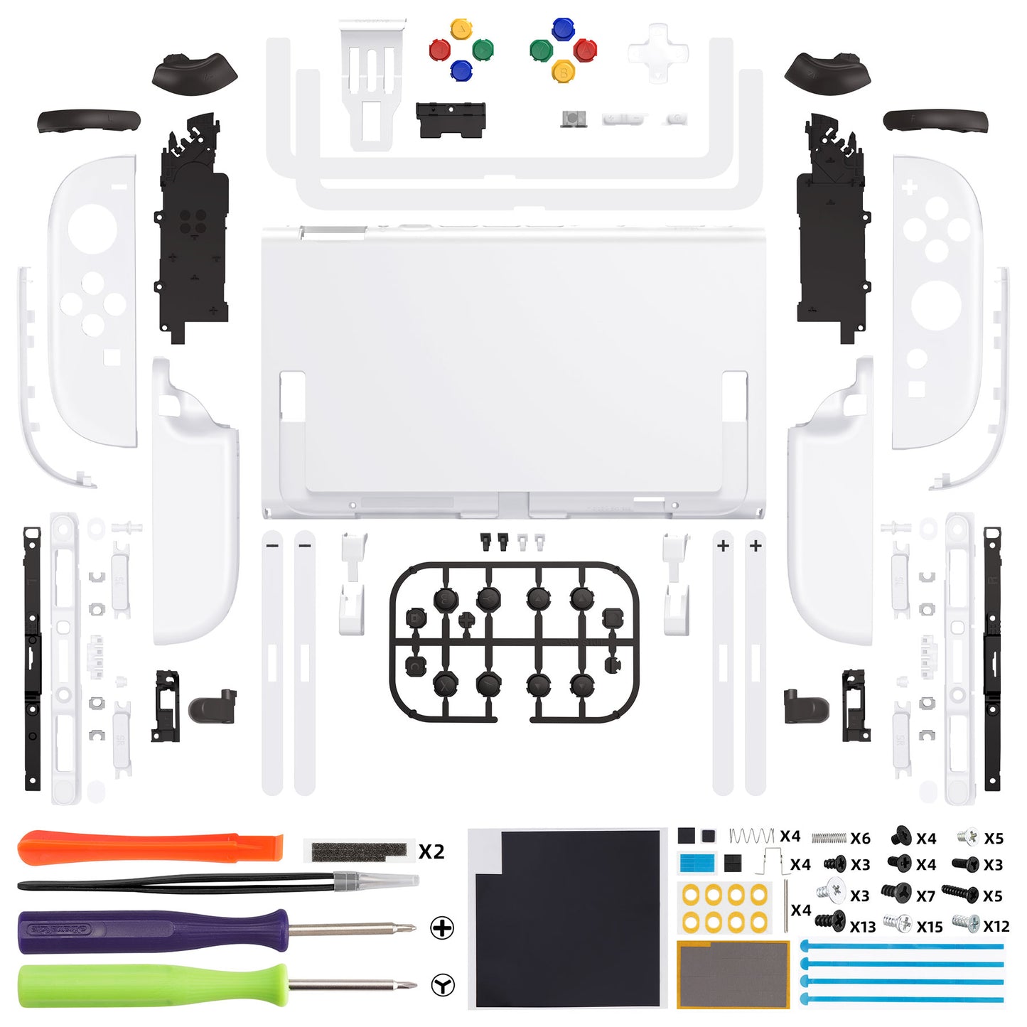 eXtremeRate D-Pad Version Replacement Full Set Shells with Buttons for Nintendo Switch 2 - Deluxe Version - White