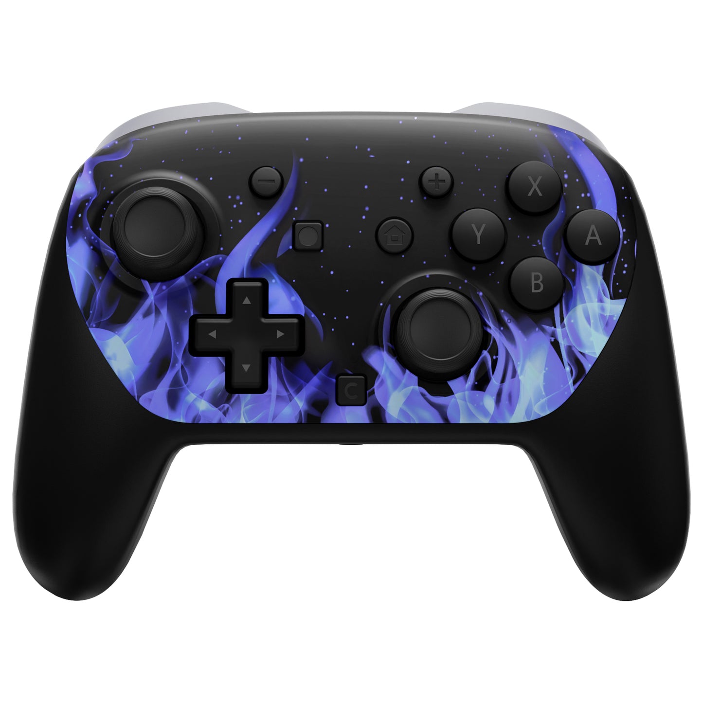 eXtremeRate DIY Replacement Faceplate Shell with Thumbsticks for Nintendo Switch 2 Pro Controller - Blue Flame