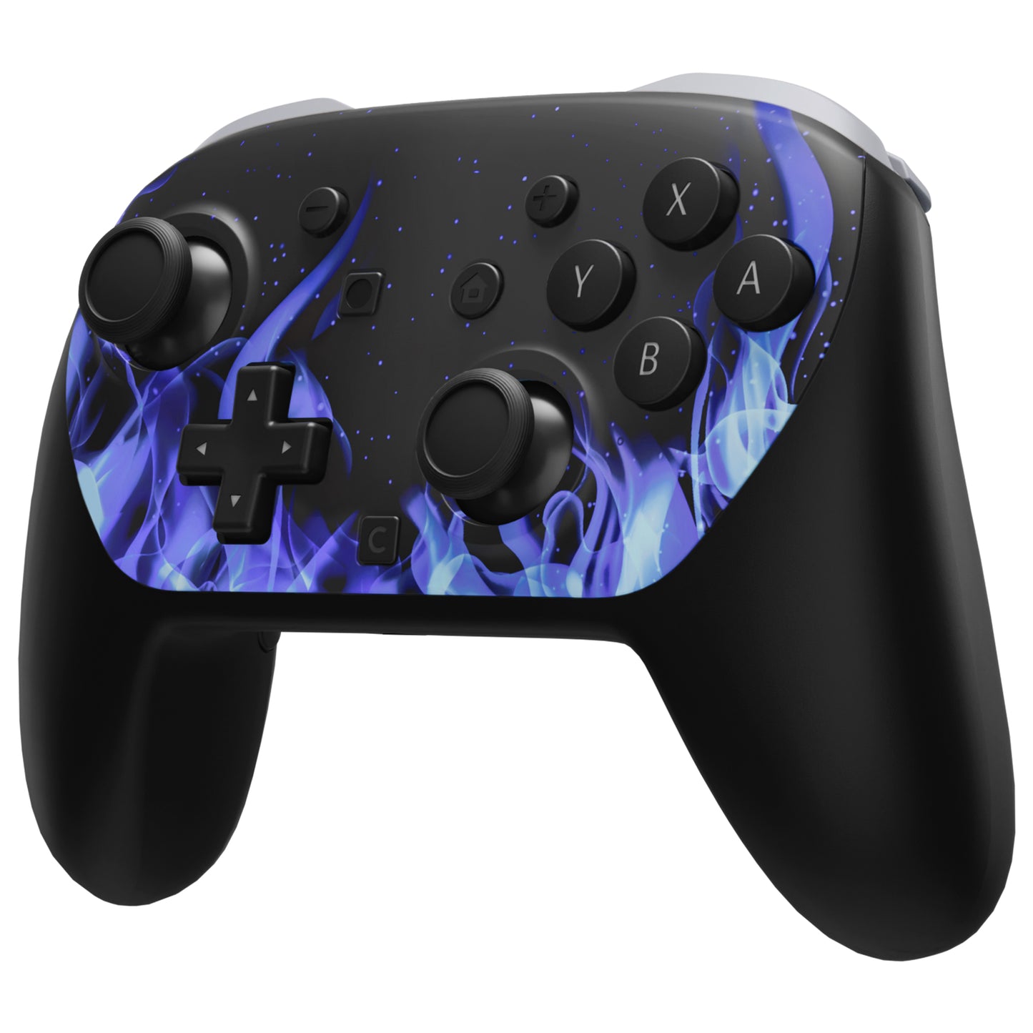 eXtremeRate DIY Replacement Faceplate Shell with Thumbsticks for Nintendo Switch 2 Pro Controller - Blue Flame