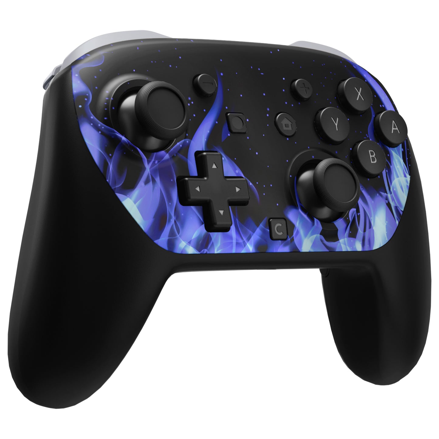 eXtremeRate DIY Replacement Faceplate Shell with Thumbsticks for Nintendo Switch 2 Pro Controller - Blue Flame