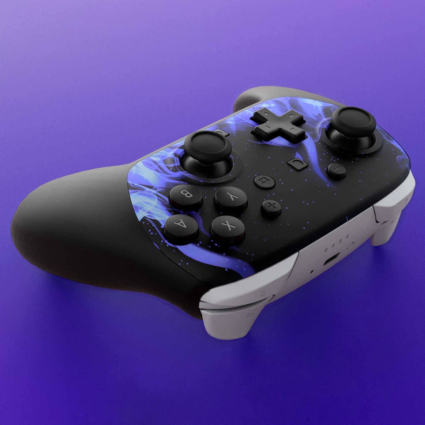 eXtremeRate DIY Replacement Faceplate Shell with Thumbsticks for Nintendo Switch 2 Pro Controller - Blue Flame