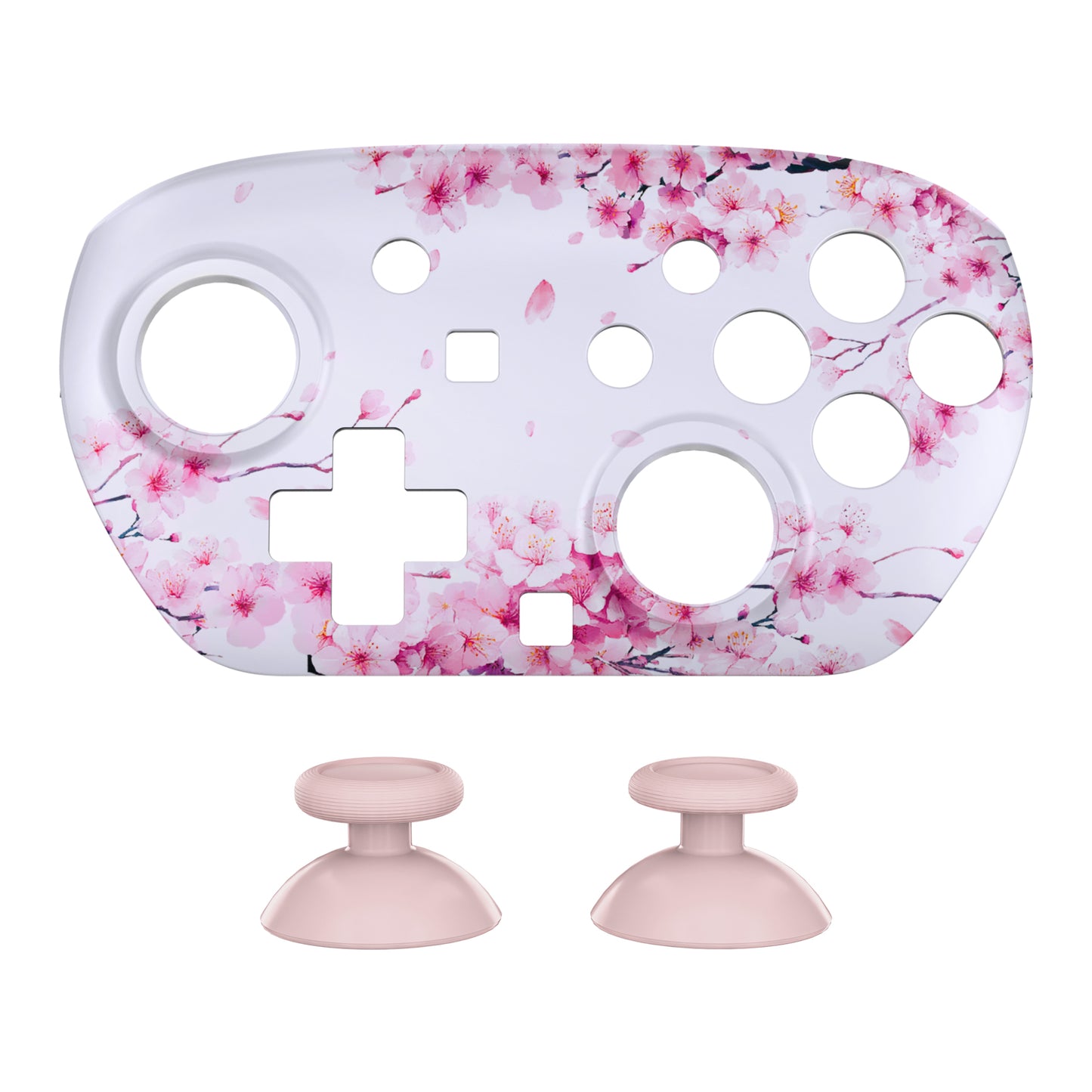 eXtremeRate DIY Replacement Faceplate Shell with Thumbsticks for Nintendo Switch 2 Pro Controller - Cherry Blossom Whisper