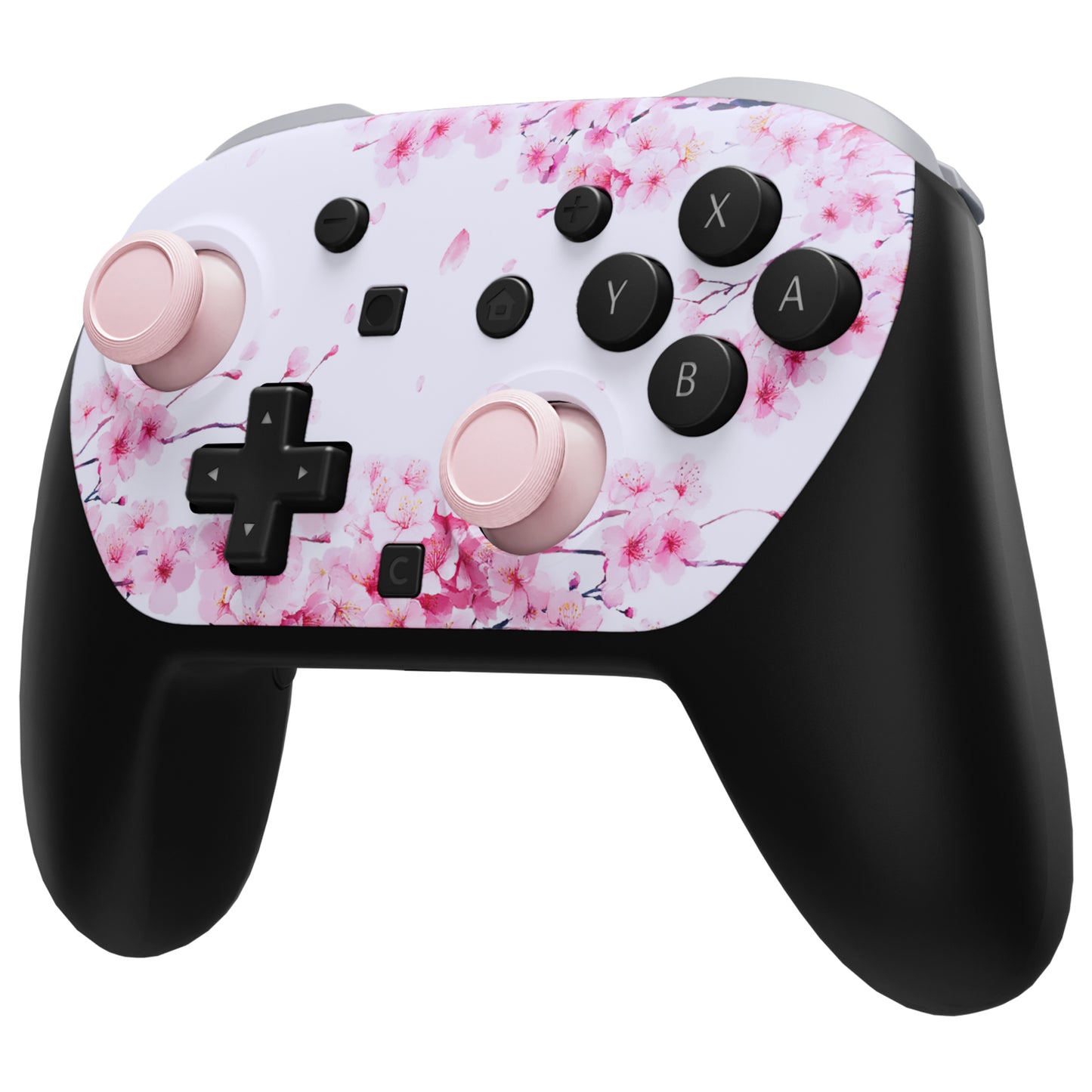 eXtremeRate DIY Replacement Faceplate Shell with Thumbsticks for Nintendo Switch 2 Pro Controller - Cherry Blossom Whisper