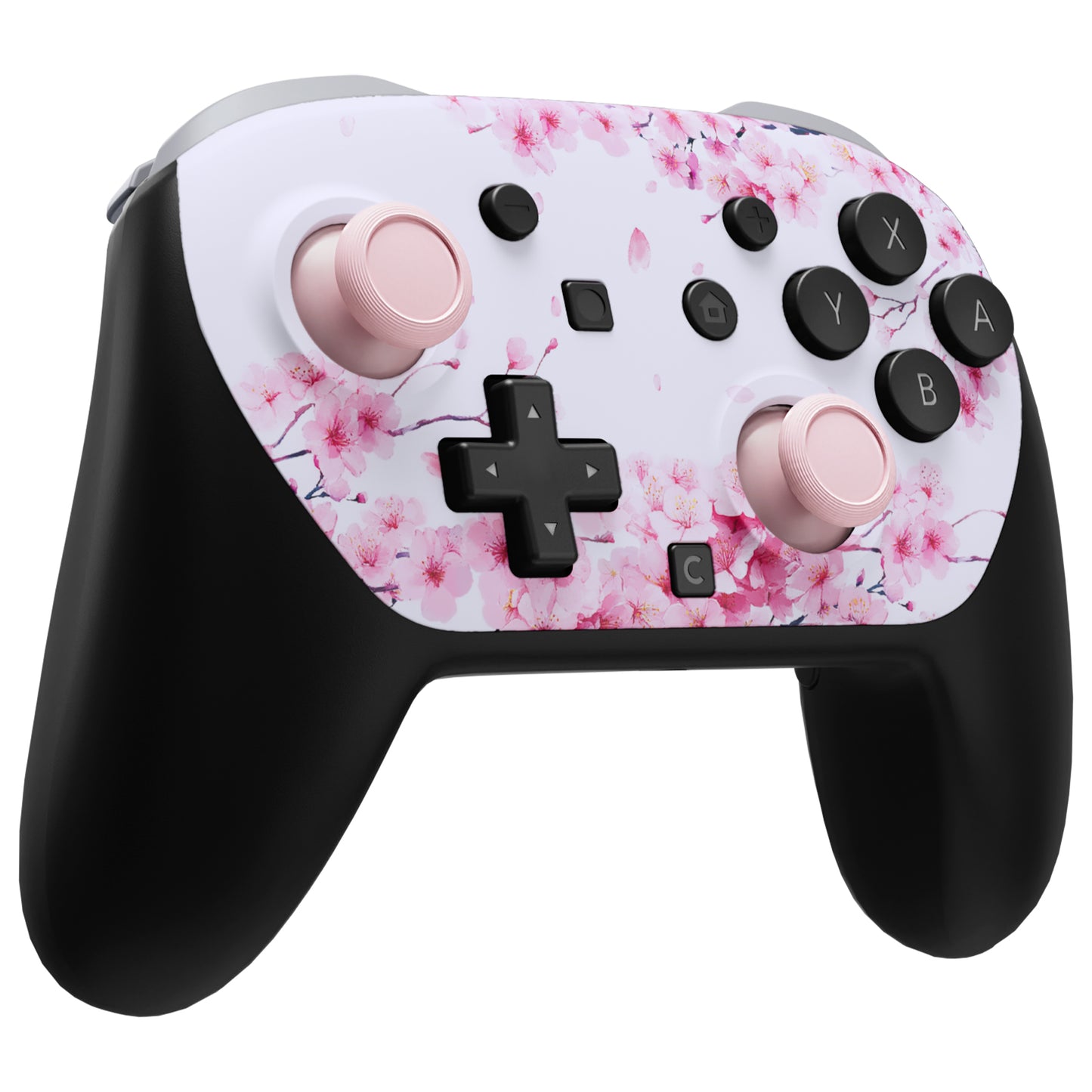 eXtremeRate DIY Replacement Faceplate Shell with Thumbsticks for Nintendo Switch 2 Pro Controller - Cherry Blossom Whisper