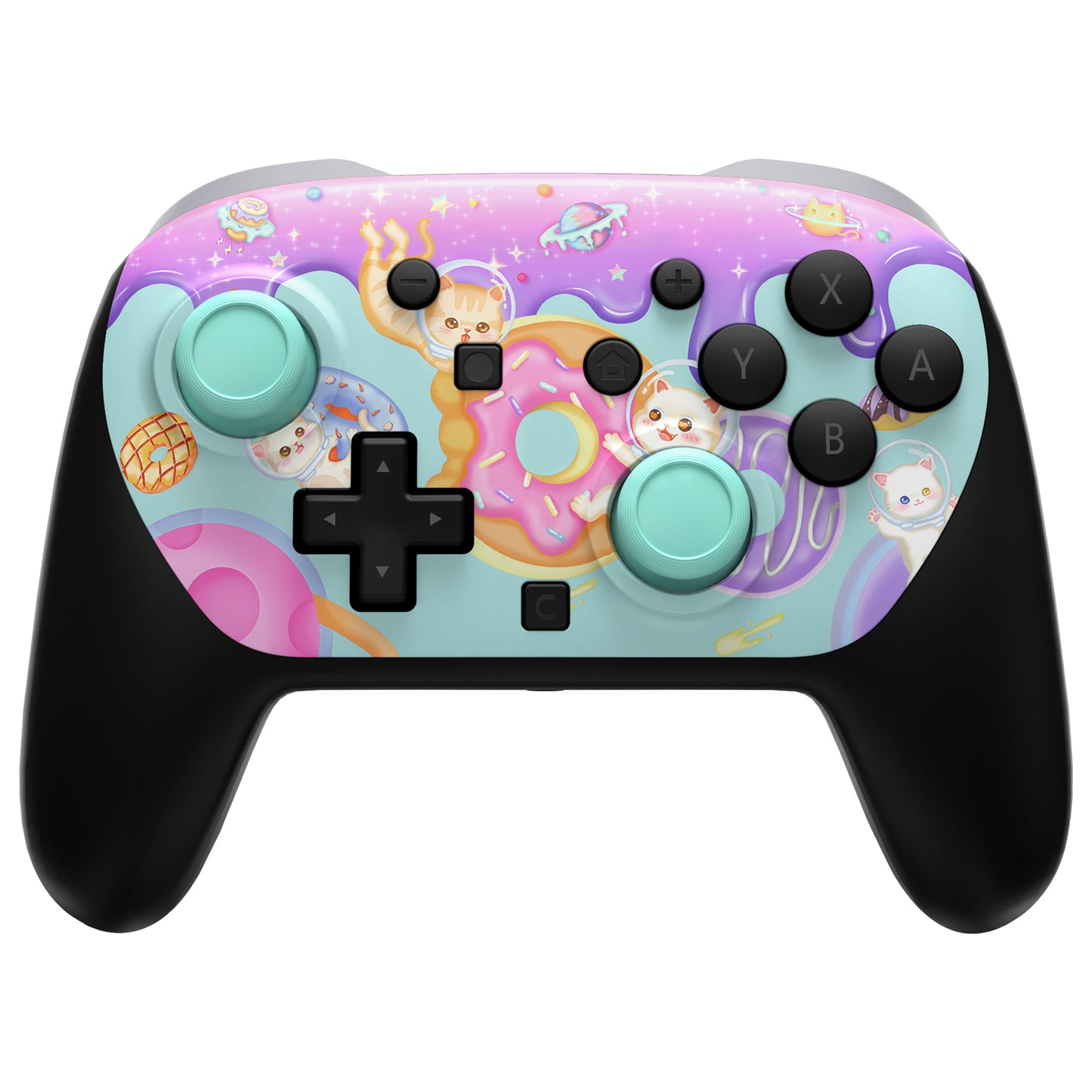 eXtremeRate DIY Replacement Faceplate Shell with Thumbsticks for Nintendo Switch 2 Pro Controller - Donut Odyssey