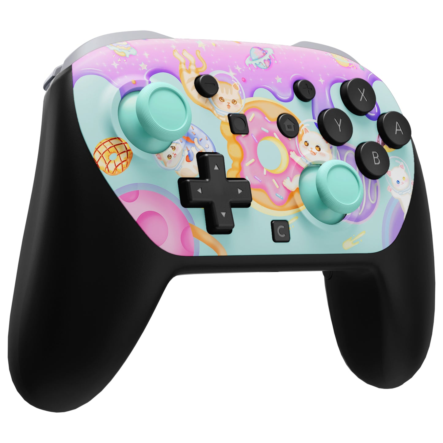eXtremeRate DIY Replacement Faceplate Shell with Thumbsticks for Nintendo Switch 2 Pro Controller - Donut Odyssey