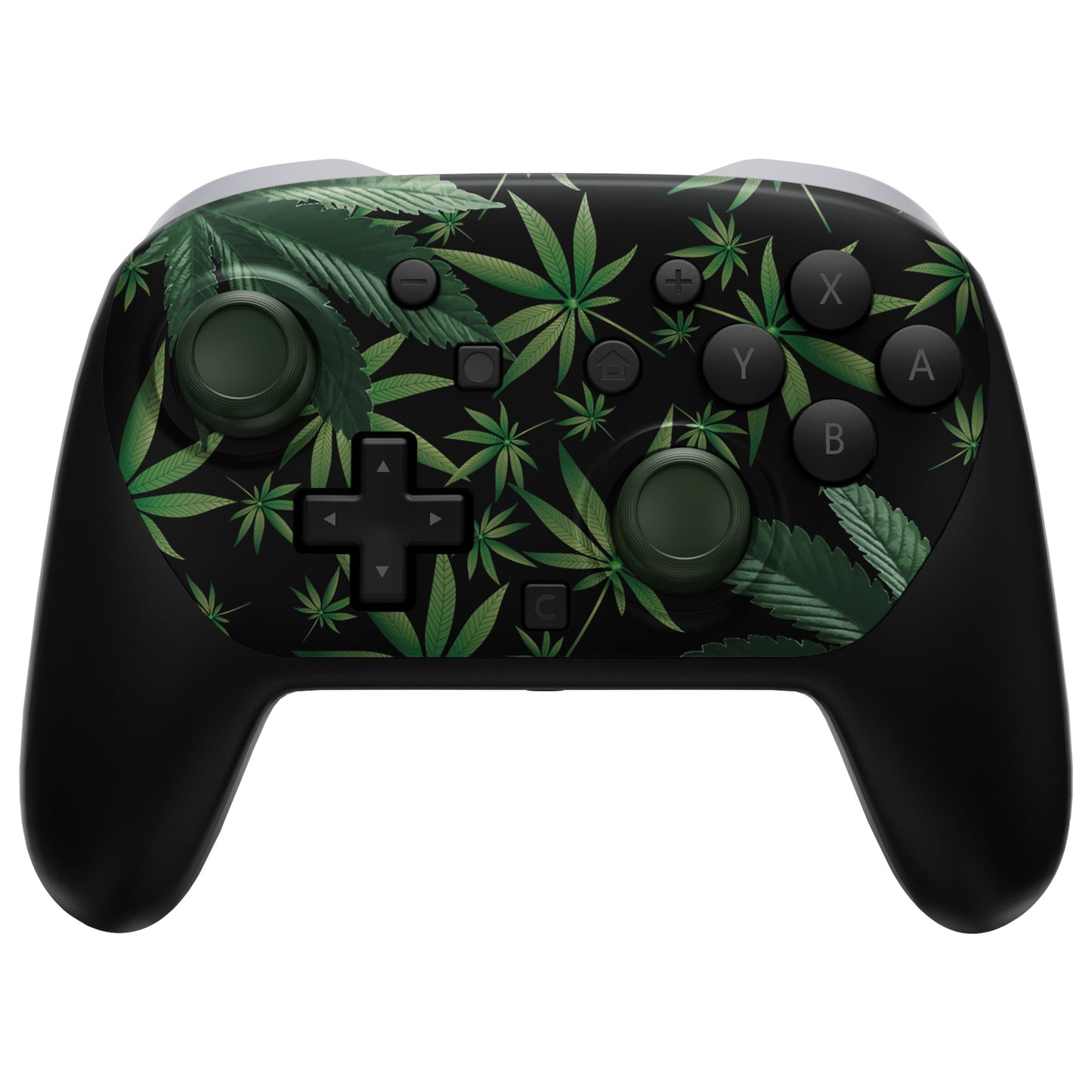 eXtremeRate DIY Replacement Faceplate Shell with Thumbsticks for Nintendo Switch 2 Pro Controller - Green Weeds