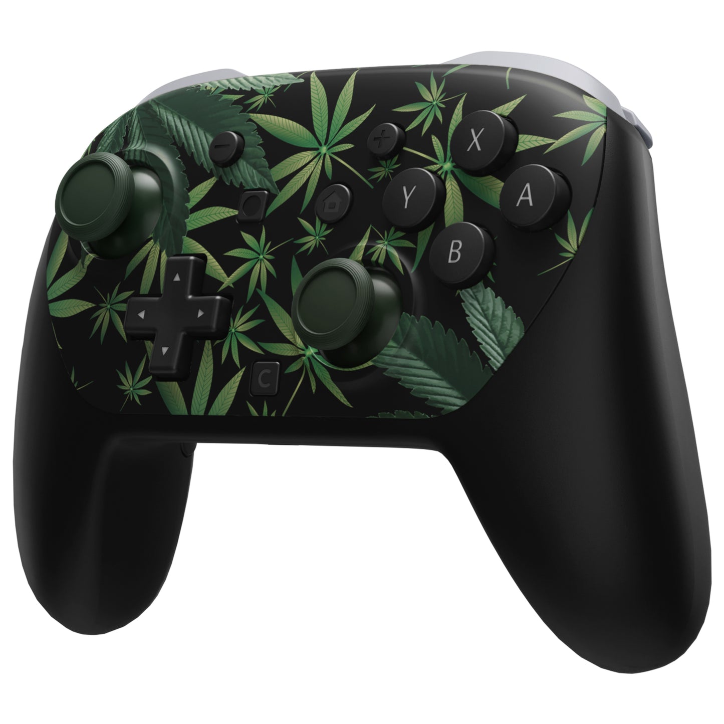 eXtremeRate DIY Replacement Faceplate Shell with Thumbsticks for Nintendo Switch 2 Pro Controller - Green Weeds