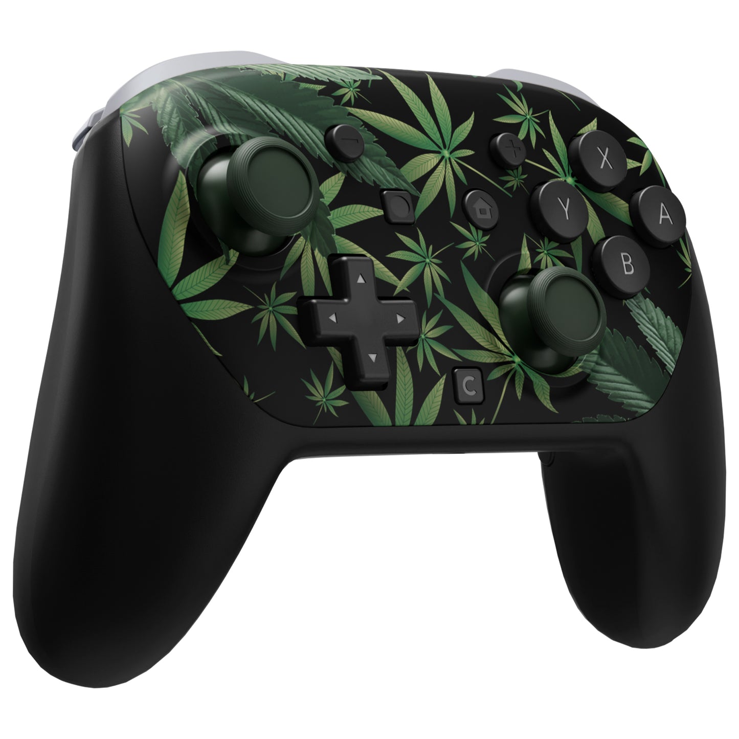 eXtremeRate DIY Replacement Faceplate Shell with Thumbsticks for Nintendo Switch 2 Pro Controller - Green Weeds