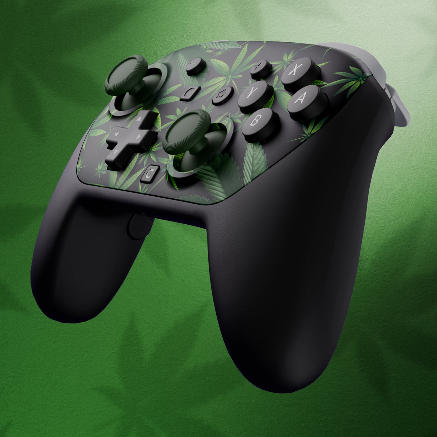 eXtremeRate DIY Replacement Faceplate Shell with Thumbsticks for Nintendo Switch 2 Pro Controller - Green Weeds