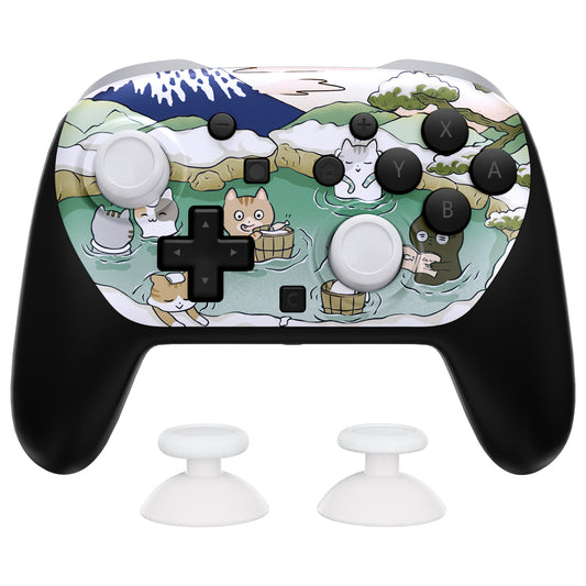 eXtremeRate DIY Replacement Faceplate Shell with Thumbsticks for Nintendo Switch 2 Pro Controller - Hot Spring Kitties