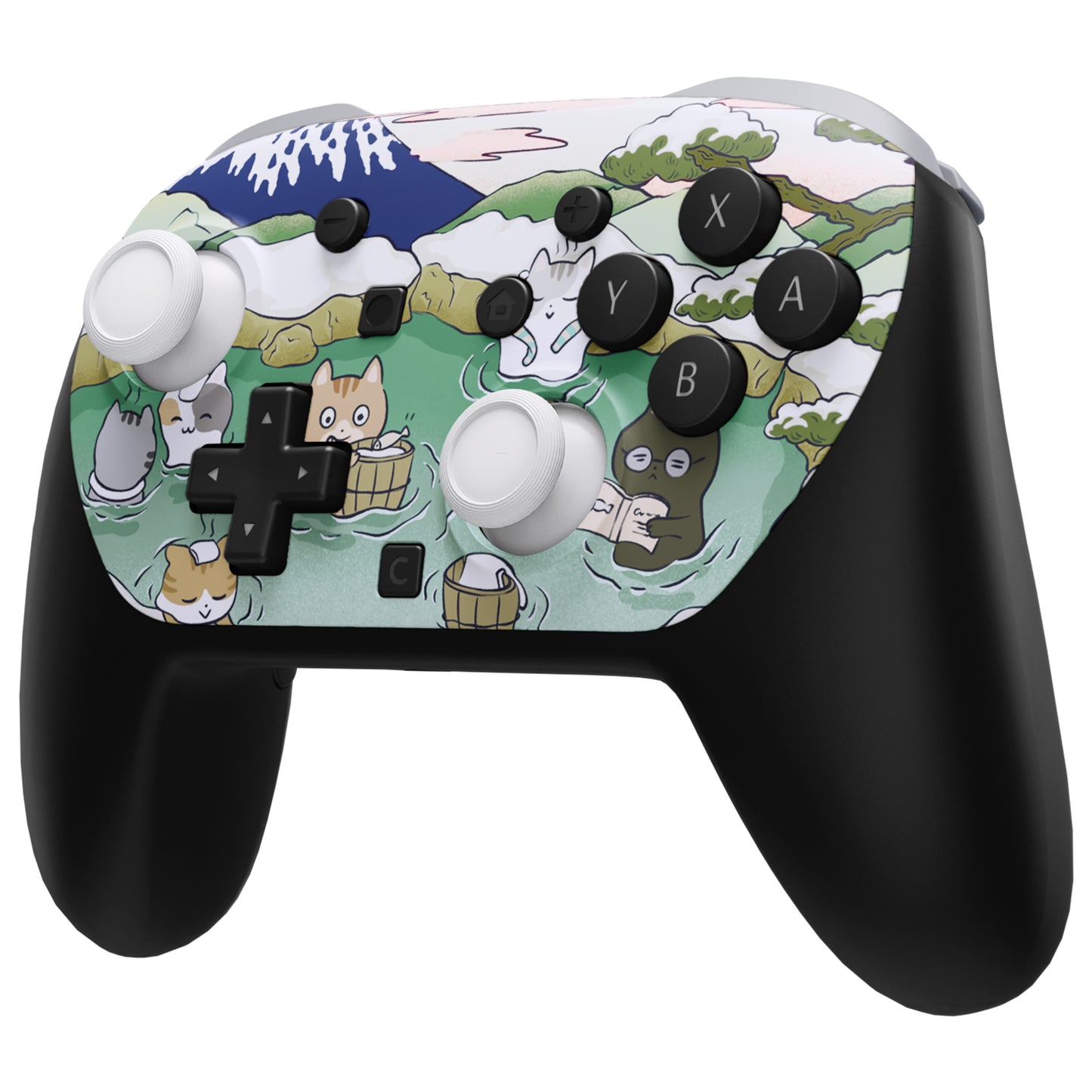 eXtremeRate DIY Replacement Faceplate Shell with Thumbsticks for Nintendo Switch 2 Pro Controller - Hot Spring Kitties