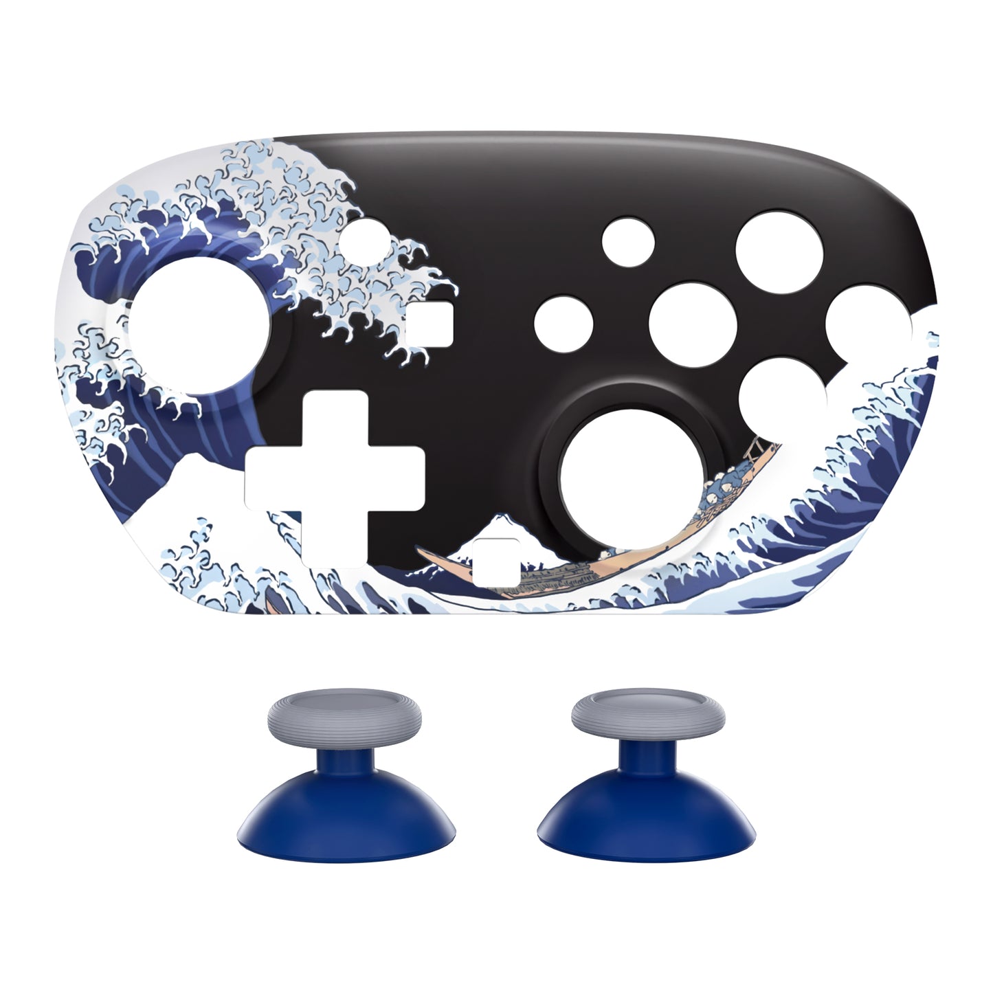 eXtremeRate DIY Replacement Faceplate Shell with Thumbsticks for Nintendo Switch 2 Pro Controller - The Great Wave Off Kanagawa
