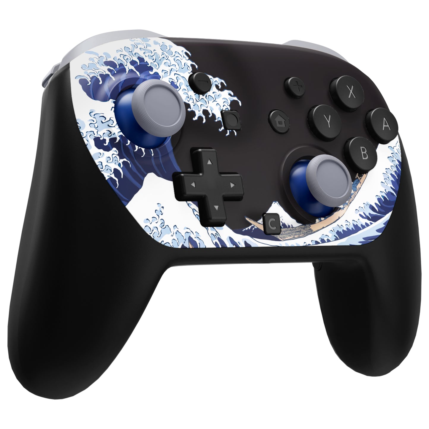 eXtremeRate DIY Replacement Faceplate Shell with Thumbsticks for Nintendo Switch 2 Pro Controller - The Great Wave Off Kanagawa