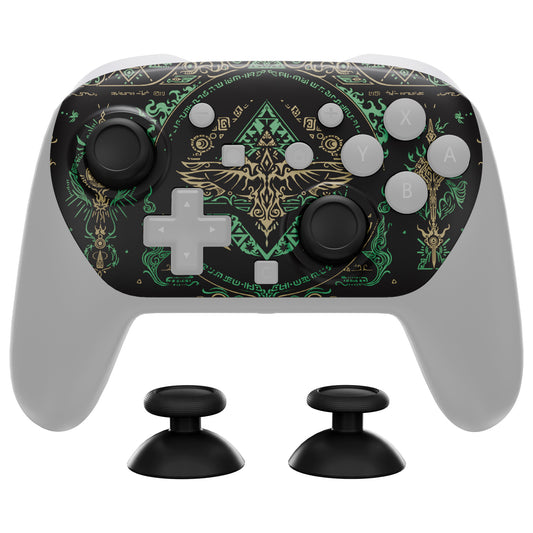eXtremeRate DIY Replacement Faceplate Shell with Thumbsticks for Nintendo Switch 2 Pro Controller - Totem of Kingdom Black