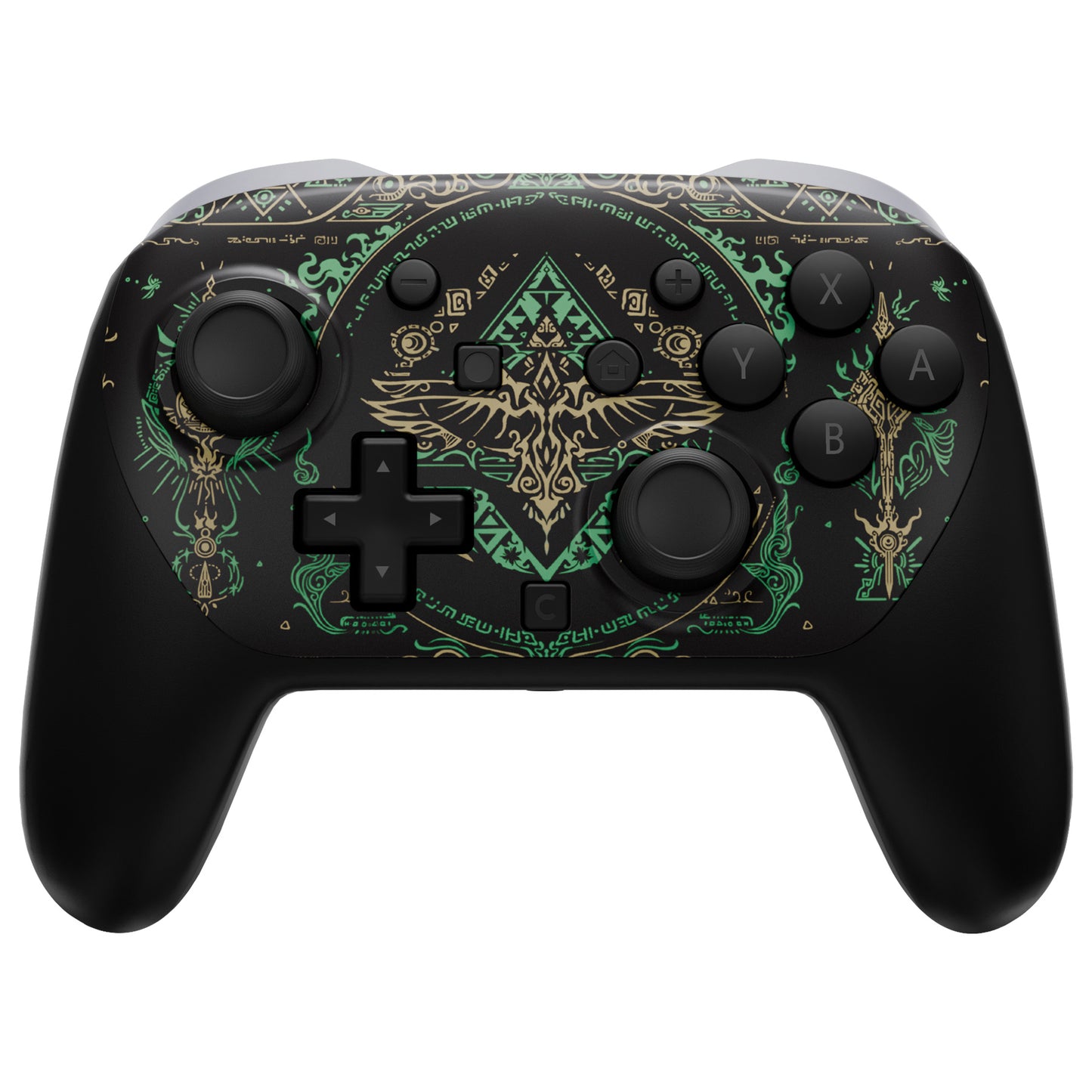 eXtremeRate DIY Replacement Faceplate Shell with Thumbsticks for Nintendo Switch 2 Pro Controller - Totem of Kingdom Black