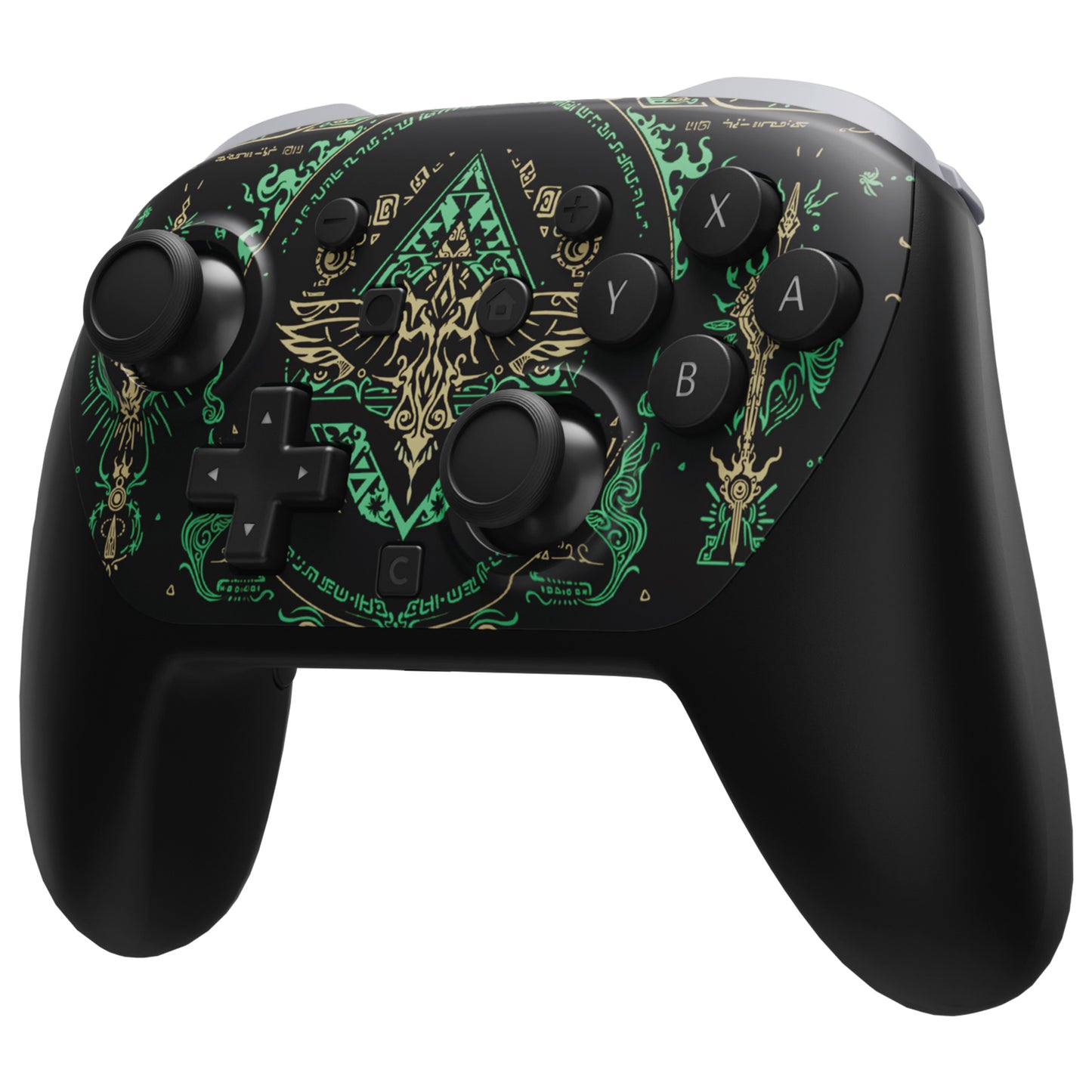 eXtremeRate DIY Replacement Faceplate Shell with Thumbsticks for Nintendo Switch 2 Pro Controller - Totem of Kingdom Black