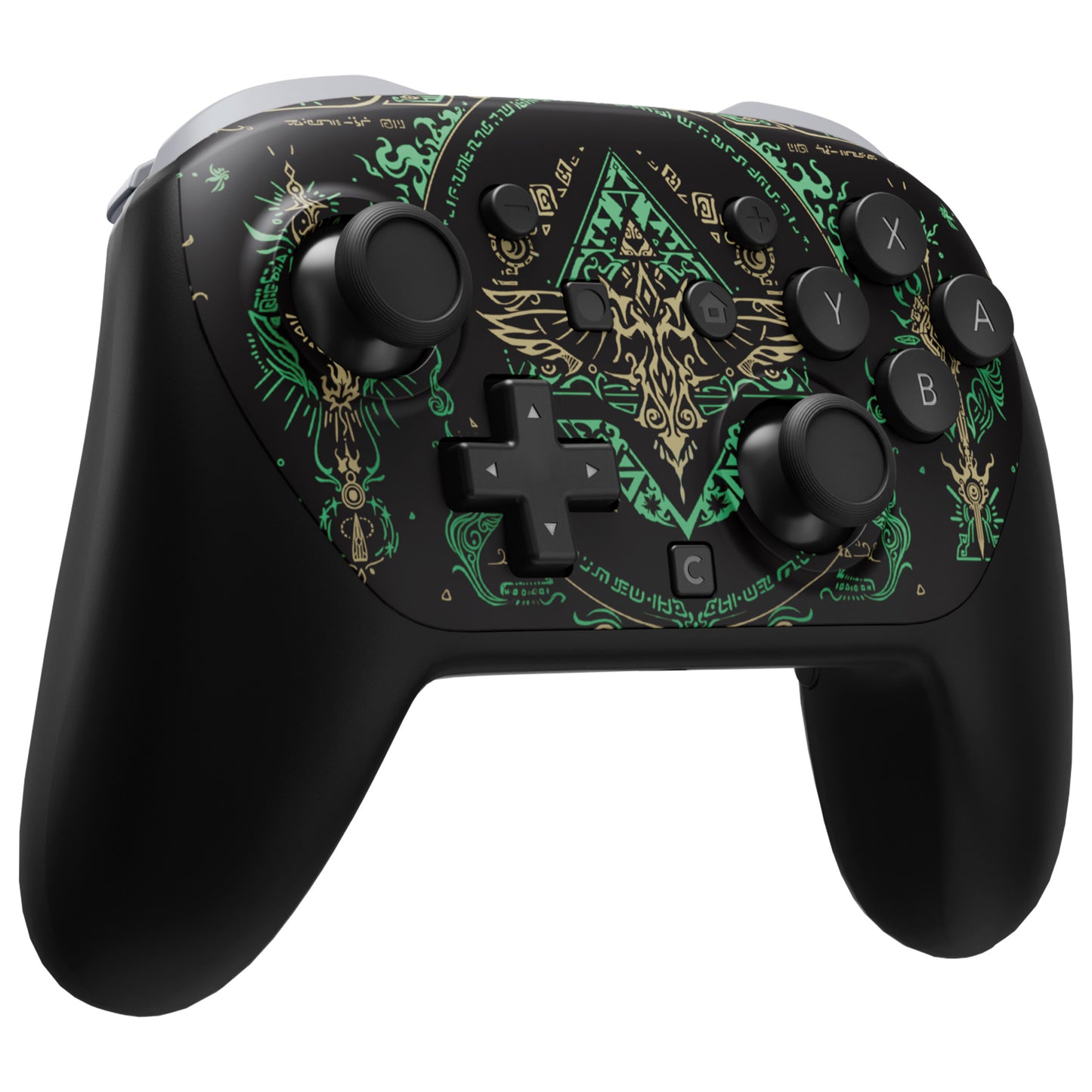 eXtremeRate DIY Replacement Faceplate Shell with Thumbsticks for Nintendo Switch 2 Pro Controller - Totem of Kingdom Black