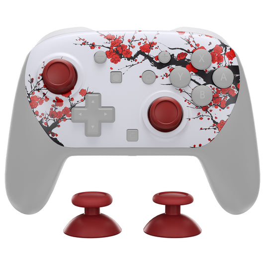 eXtremeRate DIY Replacement Faceplate Shell with Thumbsticks for Nintendo Switch 2 Pro Controller - Winter Blossom