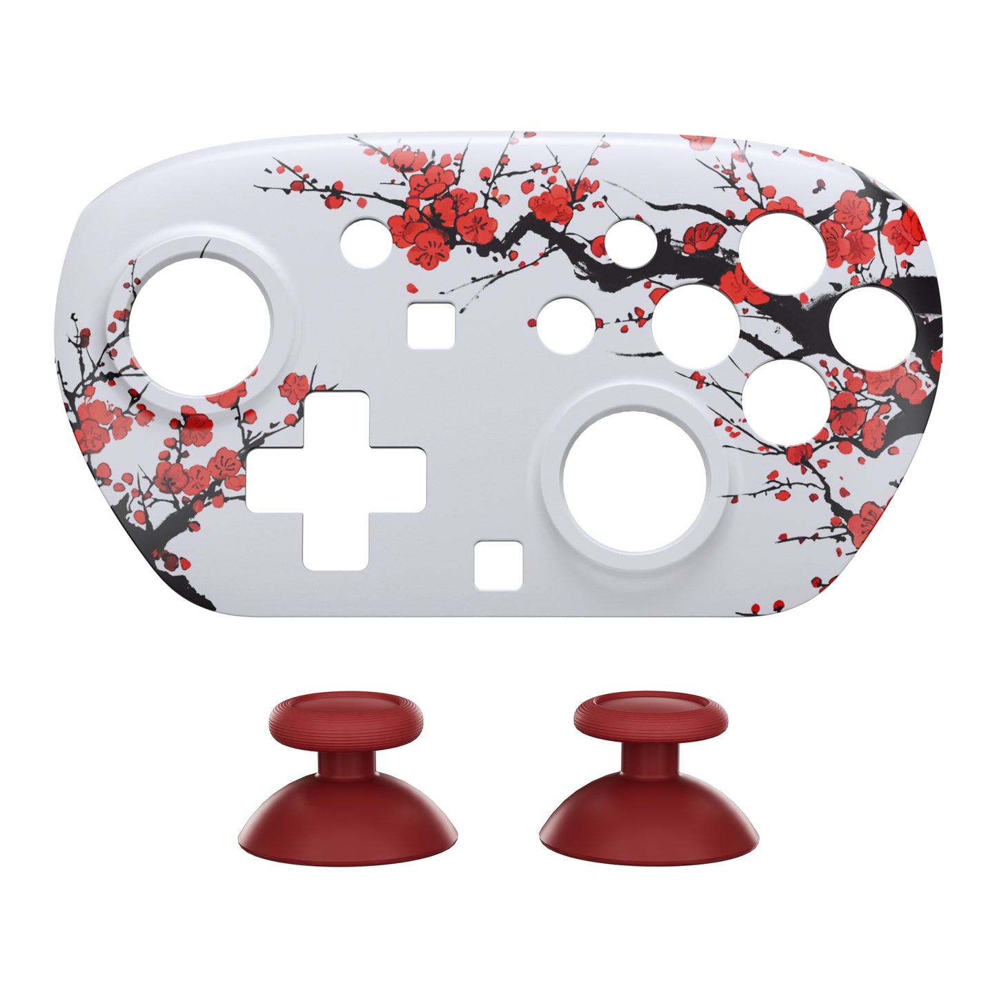 eXtremeRate DIY Replacement Faceplate Shell with Thumbsticks for Nintendo Switch 2 Pro Controller - Winter Blossom