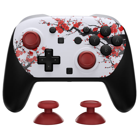 eXtremeRate DIY Replacement Faceplate Shell with Thumbsticks for Nintendo Switch 2 Pro Controller - Winter Blossom