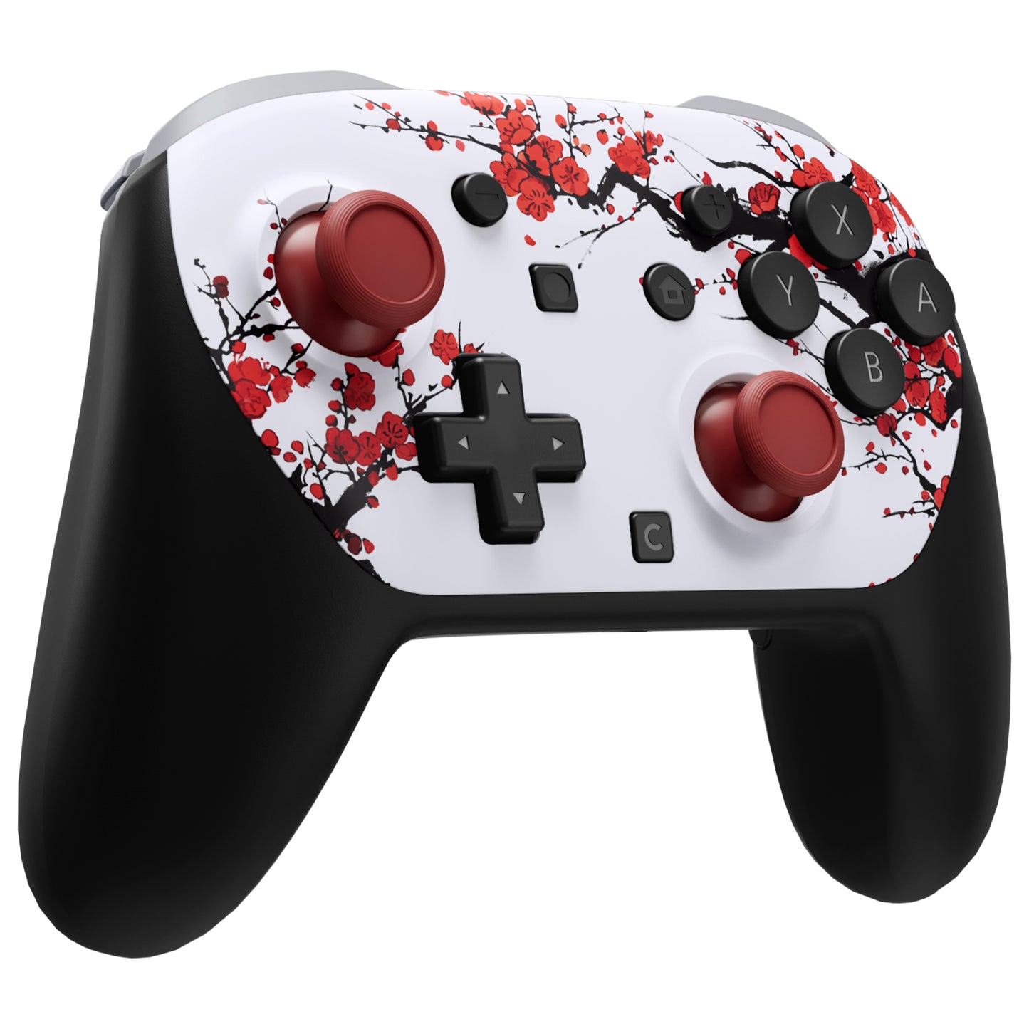 eXtremeRate DIY Replacement Faceplate Shell with Thumbsticks for Nintendo Switch 2 Pro Controller - Winter Blossom