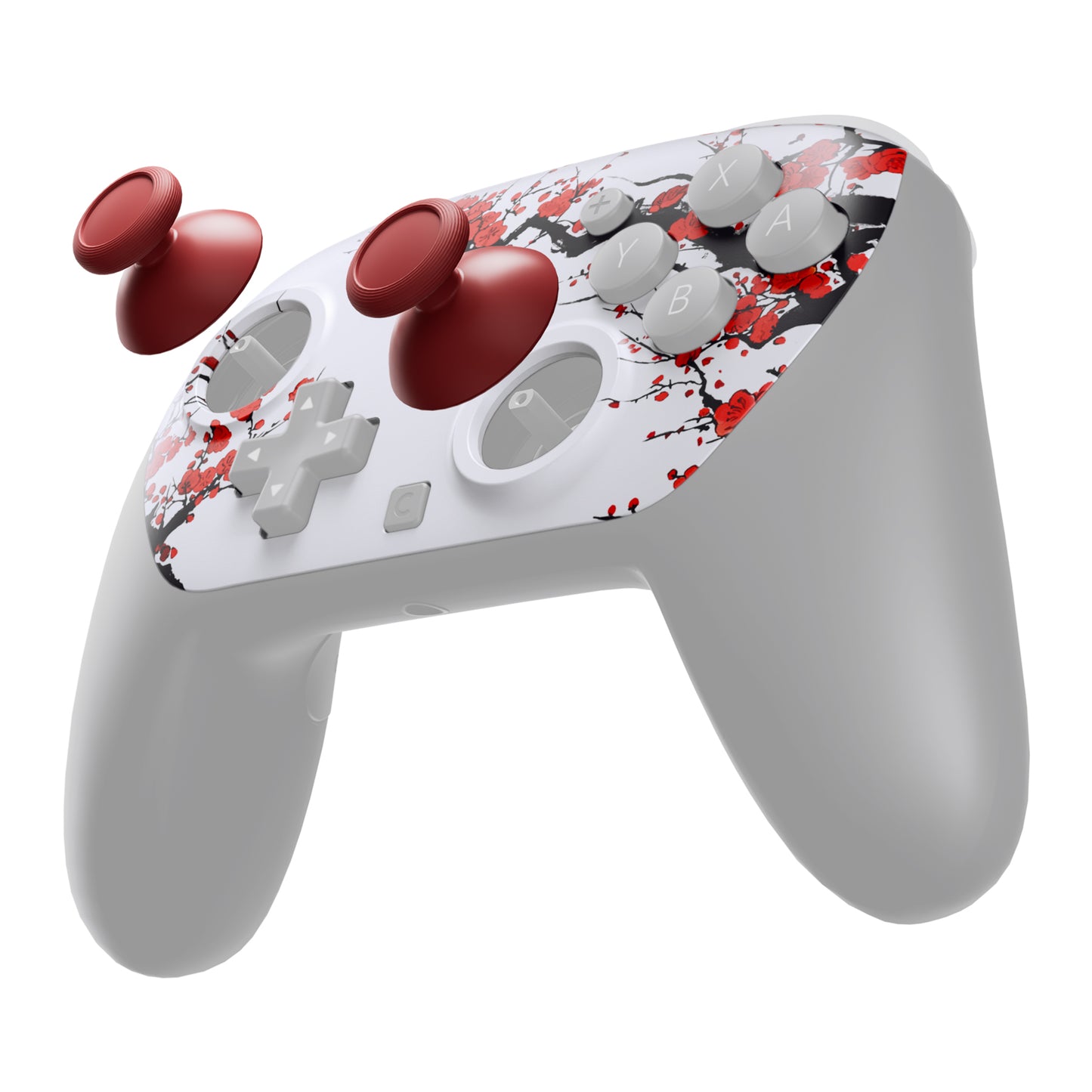eXtremeRate DIY Replacement Faceplate Shell with Thumbsticks for Nintendo Switch 2 Pro Controller - Winter Blossom