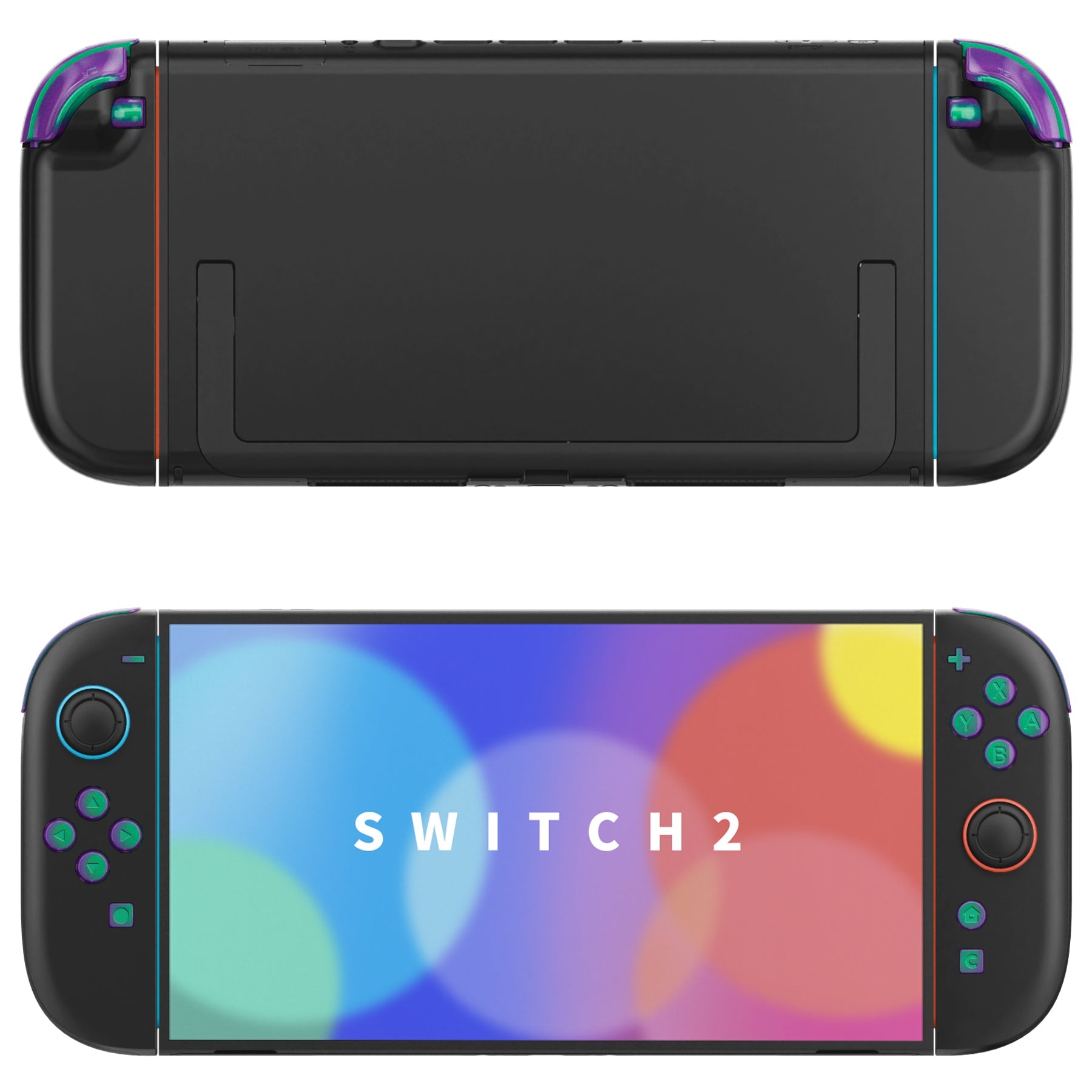 eXtremeRate DIY Replacement Full Set Buttons for Nintendo Switch 2 - Chameleon Green Purple eXtremeRate