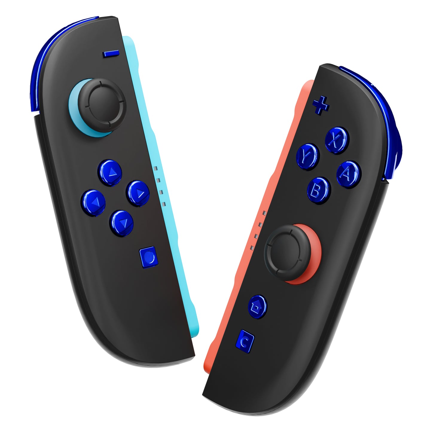 eXtremeRate DIY Replacement Full Set Buttons for Nintendo Switch 2 - Chrome Blue