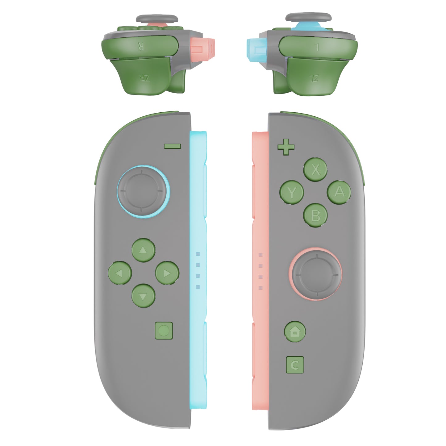 eXtremeRate DIY Replacement Full Set Buttons for Nintendo Switch 2 - Matcha Green