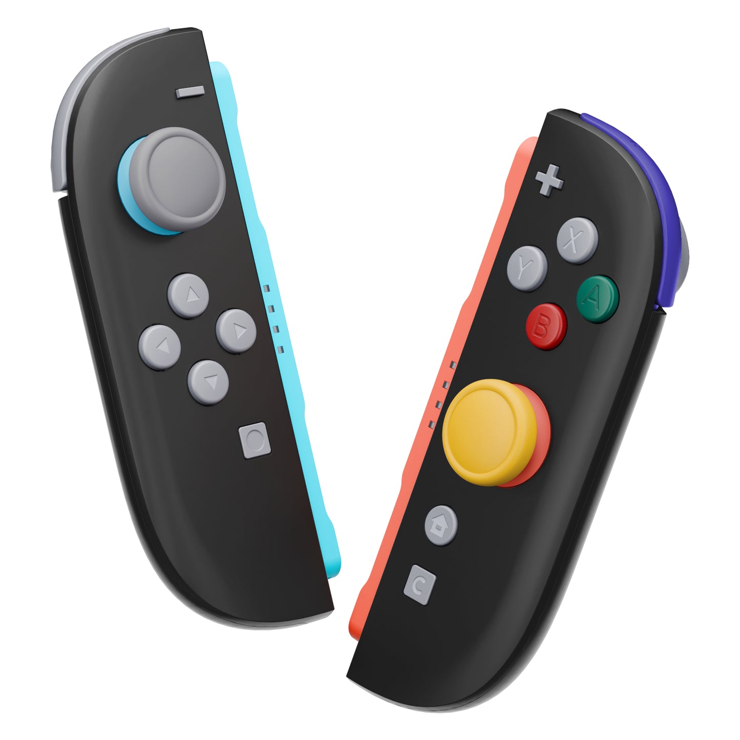 eXtremeRate DIY Replacement Full Set Buttons for Nintendo Switch 2 - New Hope Gray & SwitchCube Blue Green