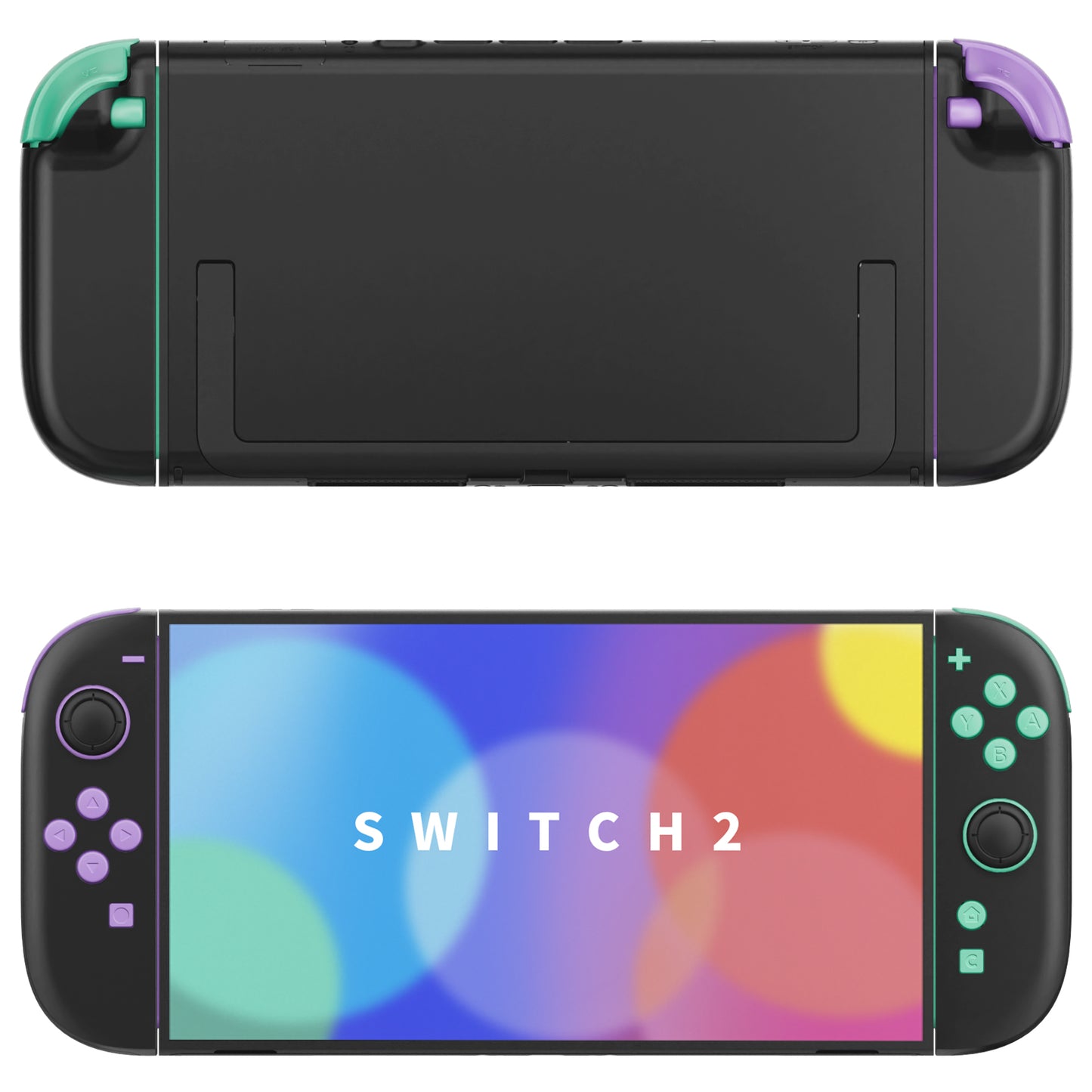 eXtremeRate DIY Replacement Full Set Buttons for Nintendo Switch 2 - Purple & Green