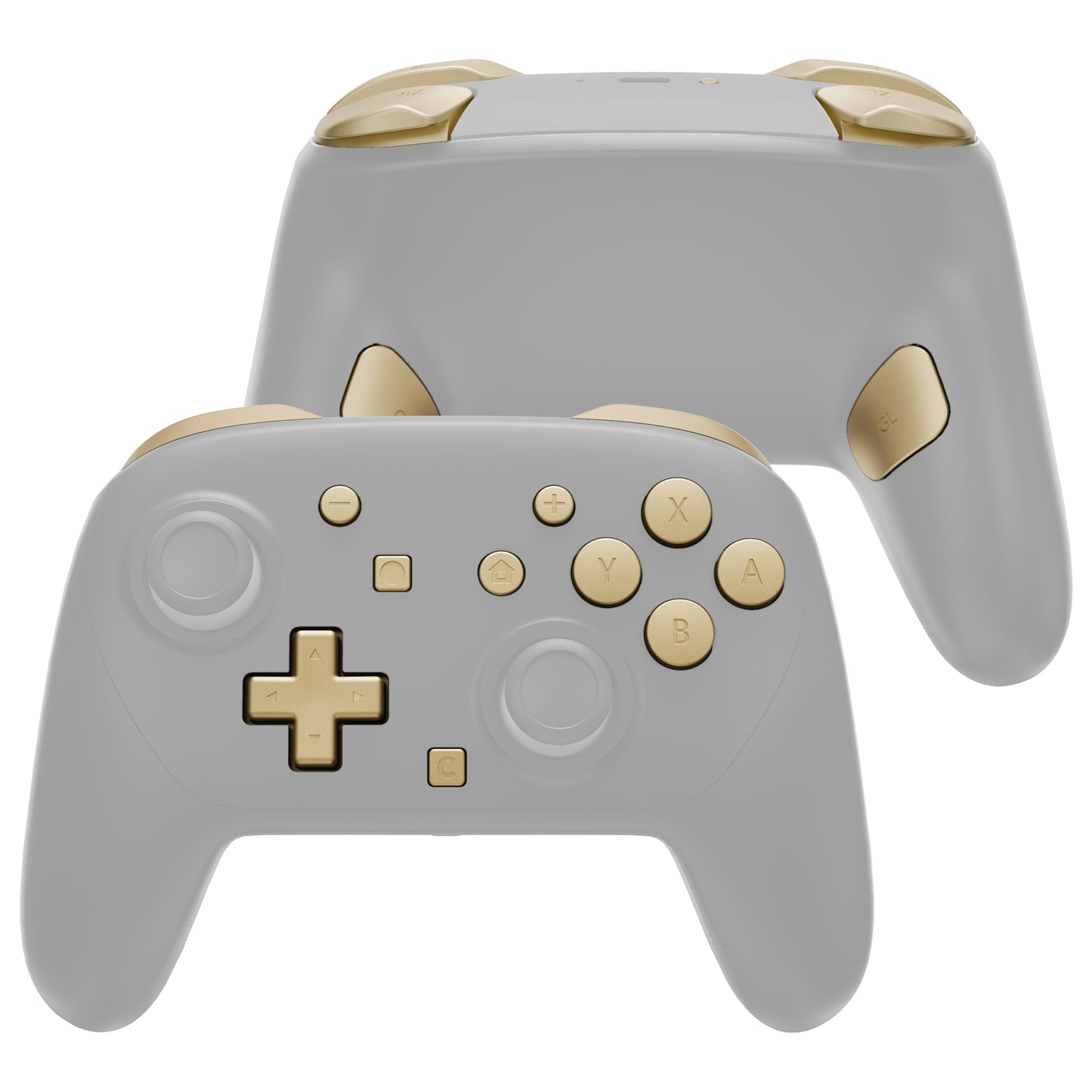 eXtremeRate DIY Replacement Full Set Buttons for Nintendo Switch 2 Pro Controller - Champagne Gold