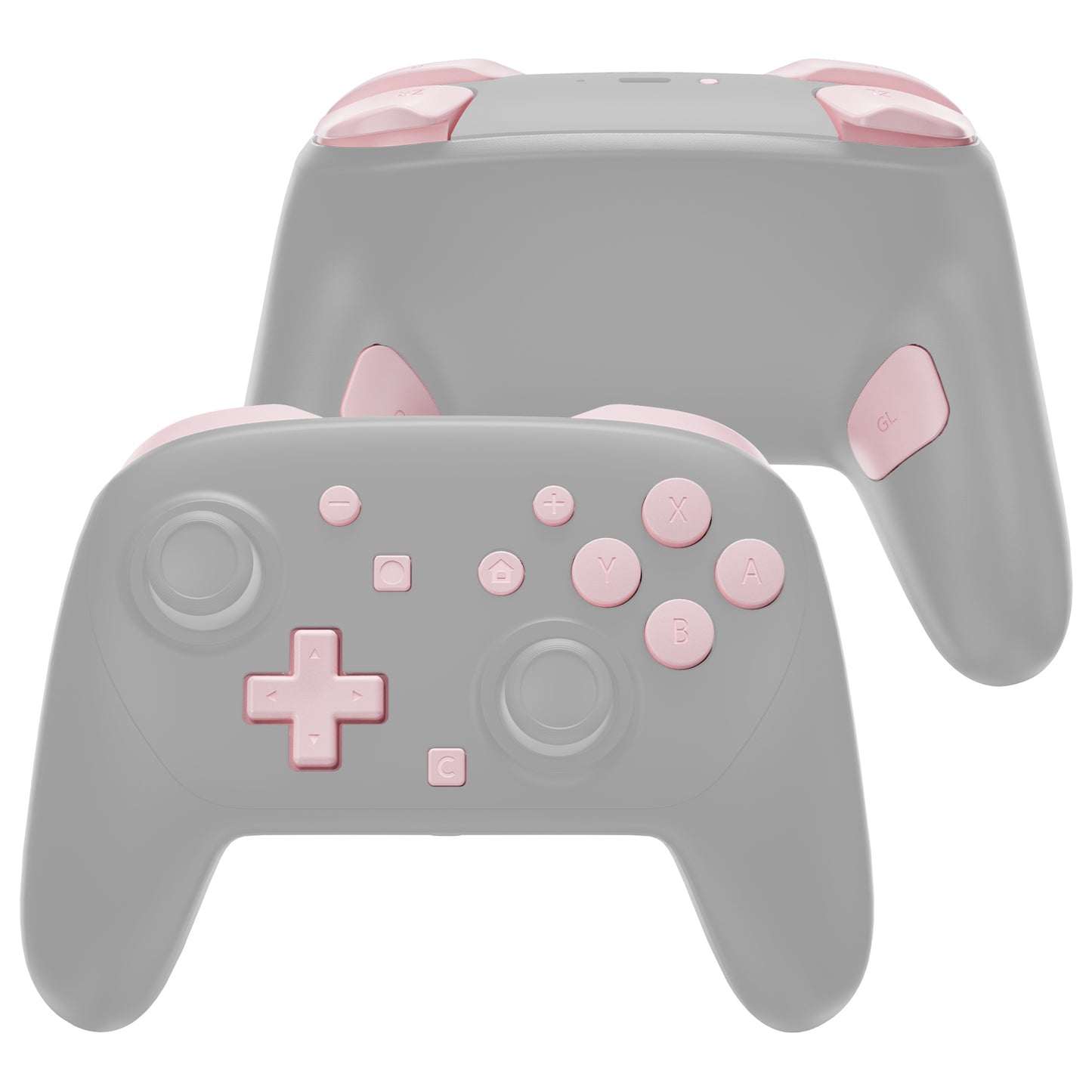 eXtremeRate DIY Replacement Full Set Buttons for Nintendo Switch 2 Pro Controller - Cherry Blossoms Pink