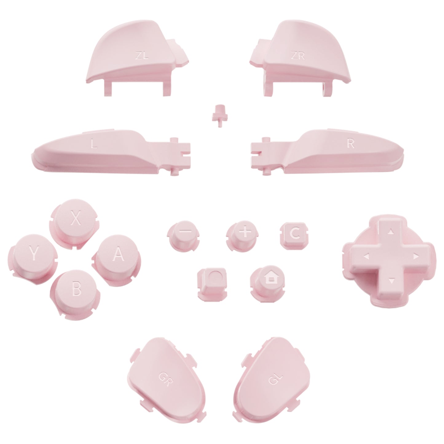 eXtremeRate DIY Replacement Full Set Buttons for Nintendo Switch 2 Pro Controller - Cherry Blossoms Pink