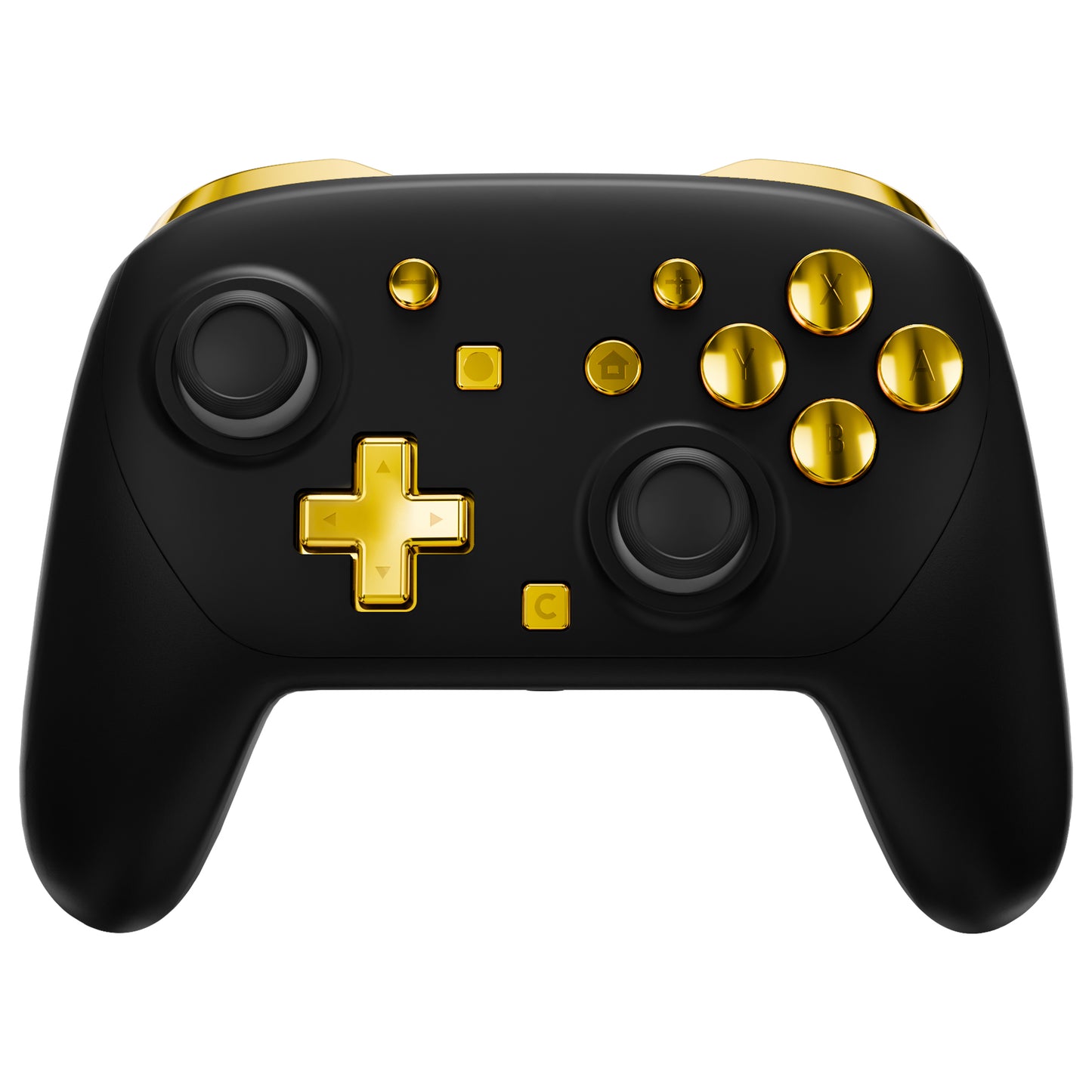eXtremeRate DIY Replacement Full Set Buttons for Nintendo Switch 2 Pro Controller - Chrome Gold