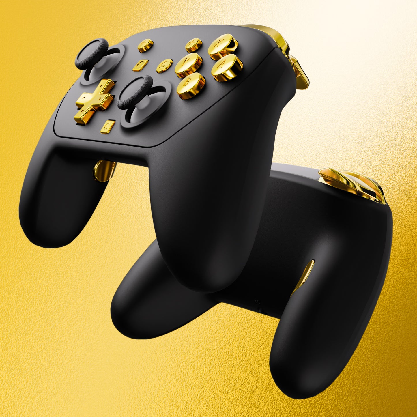 eXtremeRate DIY Replacement Full Set Buttons for Nintendo Switch 2 Pro Controller - Chrome Gold