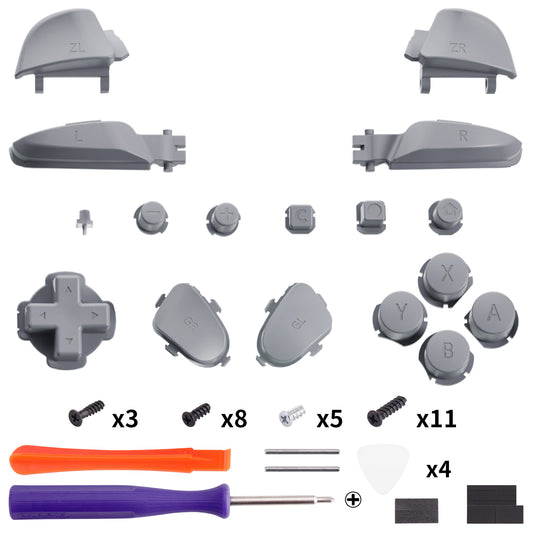 eXtremeRate DIY Replacement Full Set Buttons for Nintendo Switch 2 Pro Controller - New Hope Gray
