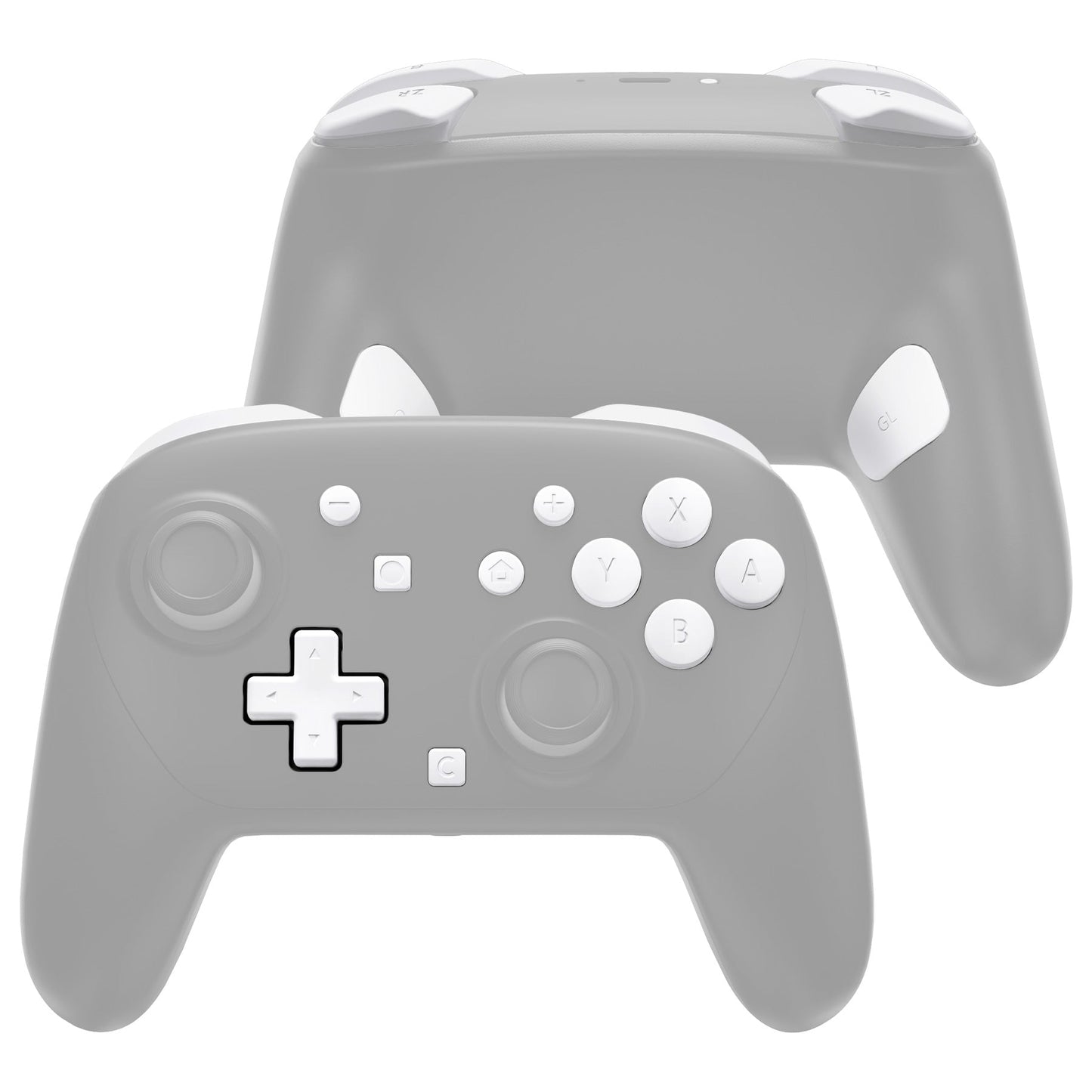eXtremeRate DIY Replacement Full Set Buttons for Nintendo Switch 2 Pro Controller - White eXtremeRate