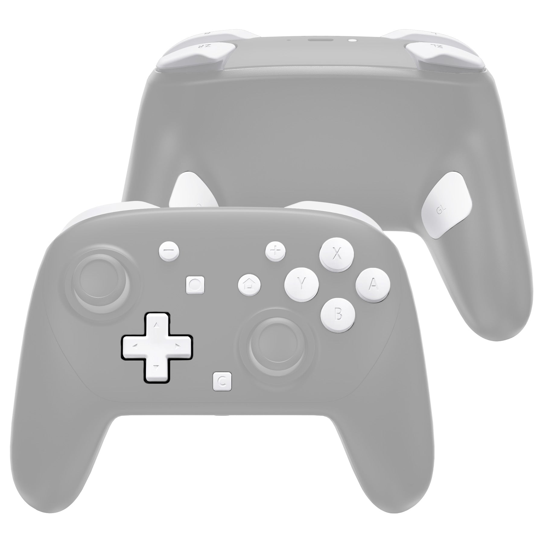 eXtremeRate DIY Replacement Full Set Buttons for Nintendo Switch 2 Pro Controller - White eXtremeRate