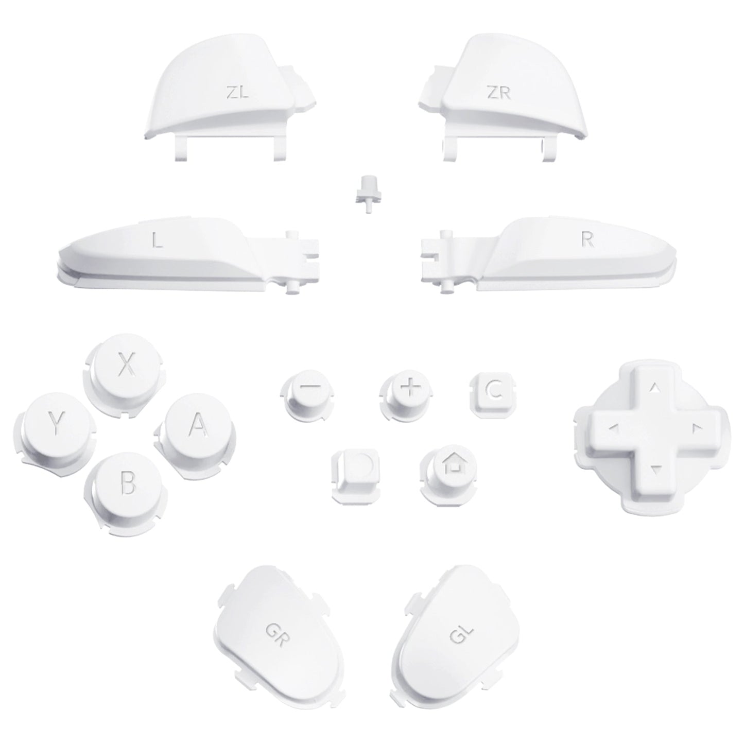 eXtremeRate DIY Replacement Full Set Buttons for Nintendo Switch 2 Pro Controller - White eXtremeRate